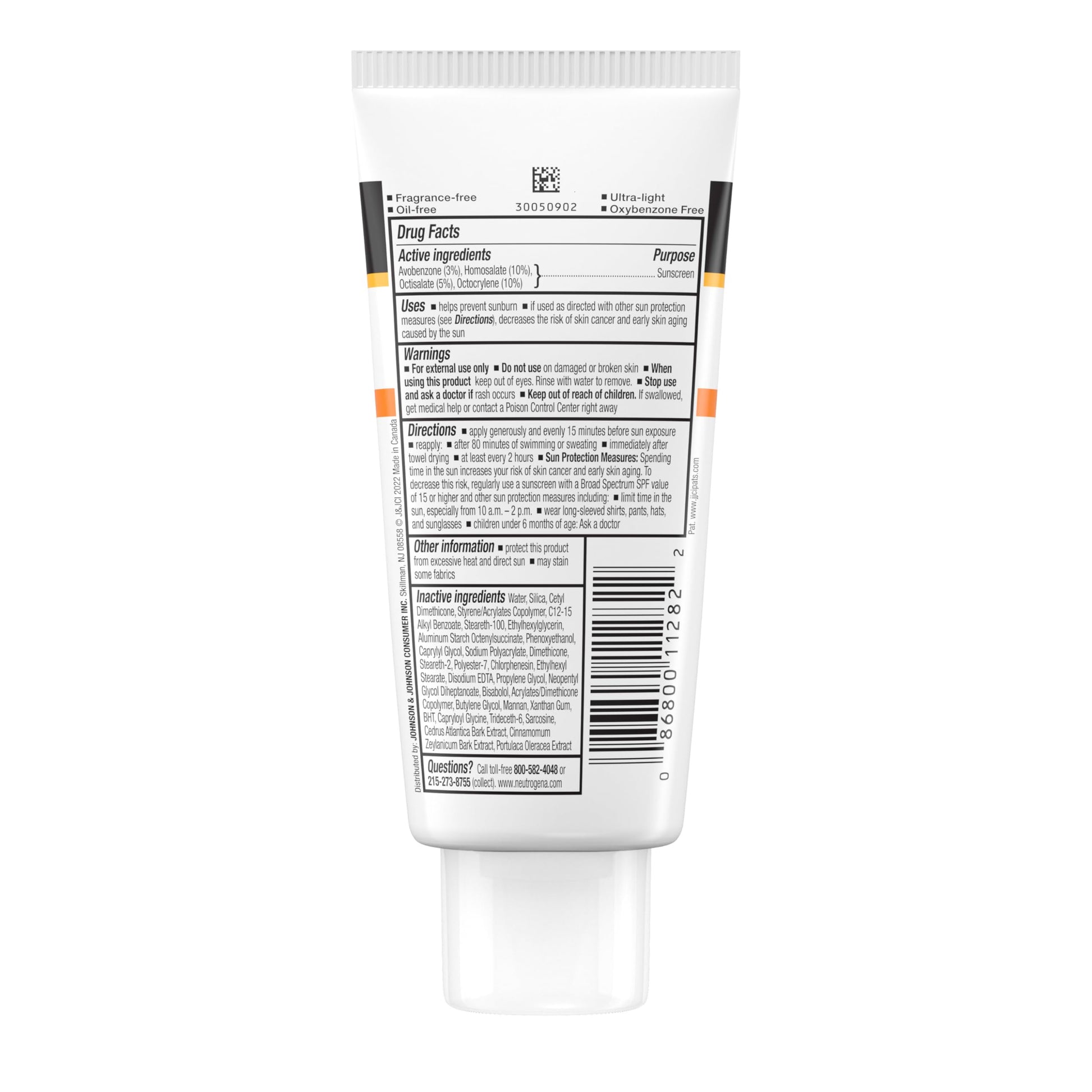 Protector Solar Facial Neutrogena SPF 50 UVA/UVB Claro para Piel Propensa al Acné