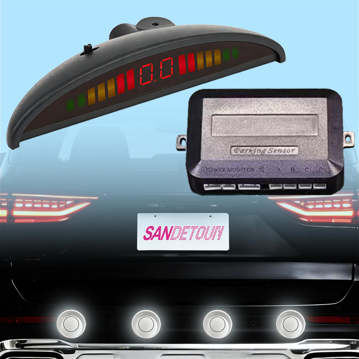 Kit de Sensores de Estacionamiento Sandetoun Plateado