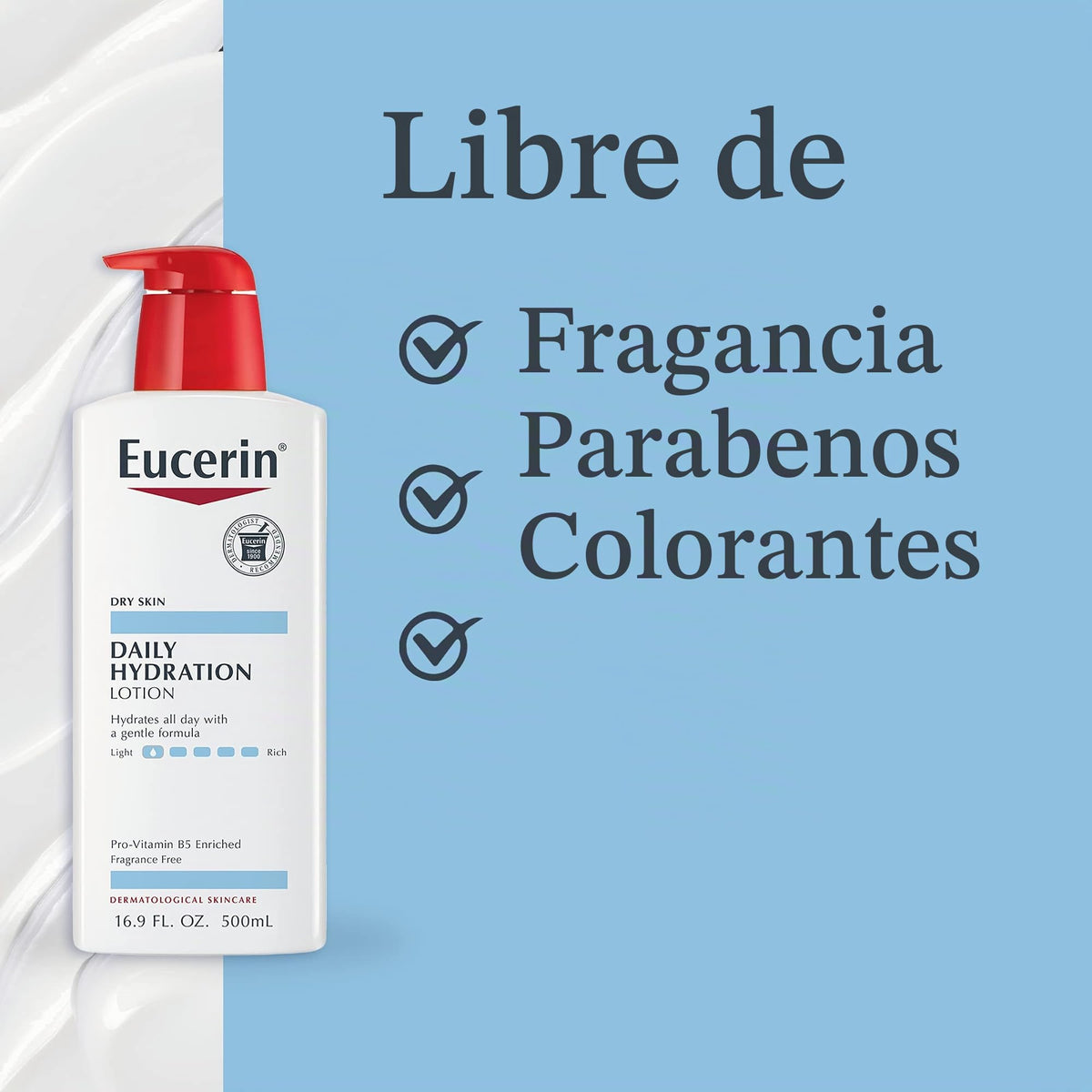 Eucerin Daily Hydration Moisturizing Lotion, Fragrance Free, 16.9 Oz, Pack of 3