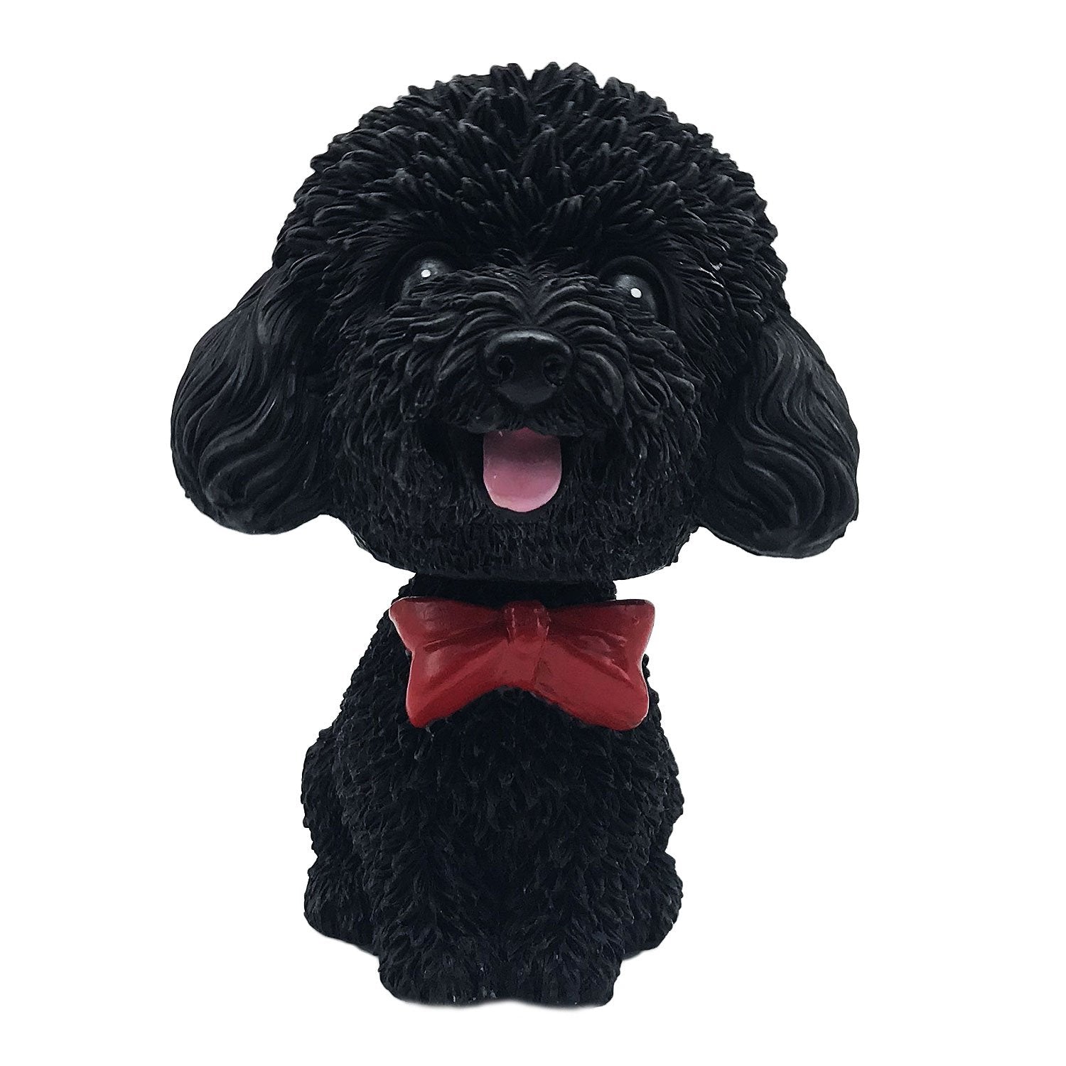 IBWell Mini Bobbing-Head Dog for Car Dash Board Decor,dashboard Doggy Puppy Teddy Toy with Adhesive Tabï¼ˆPoodleï¼‰ (Black A)
