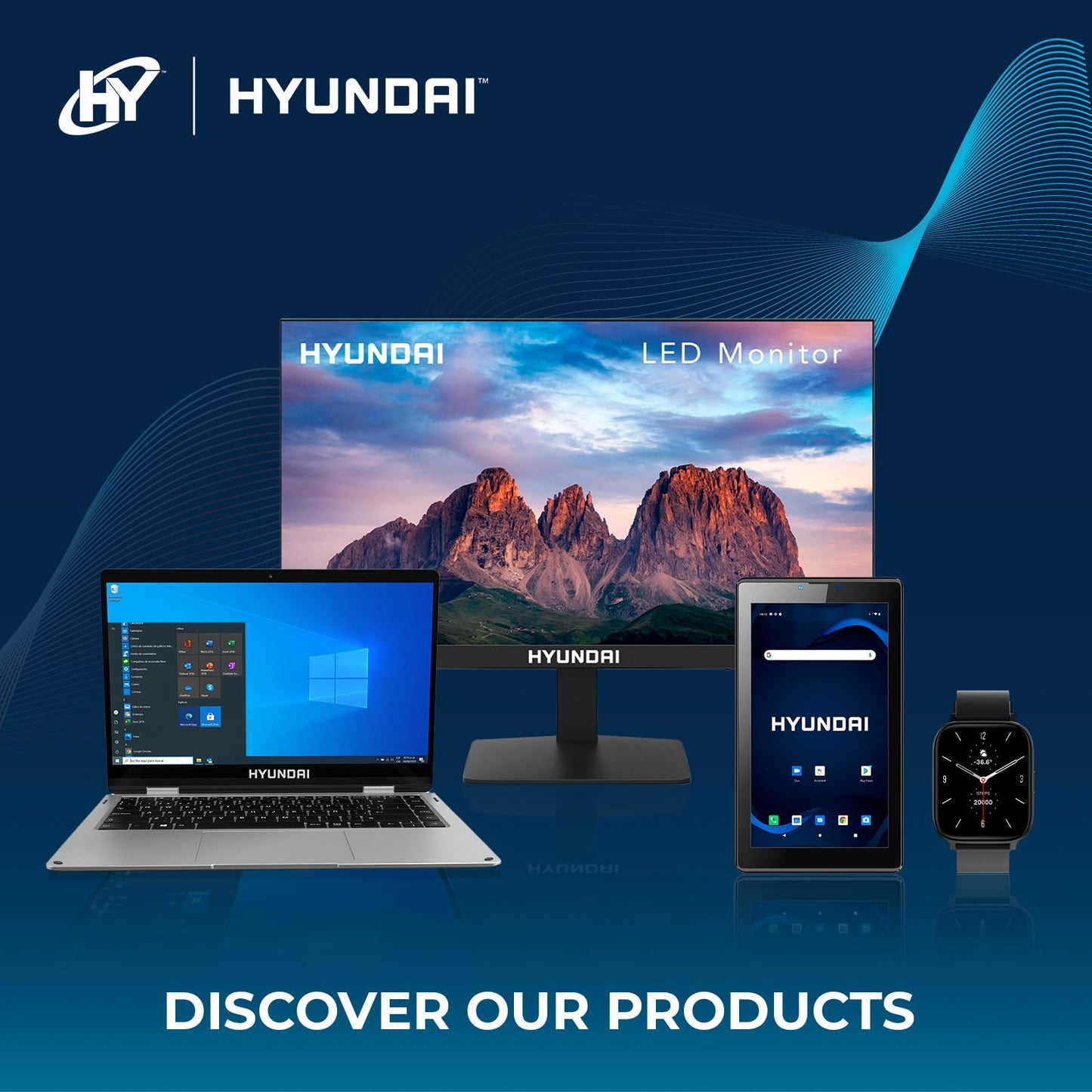 HYUNDAI HY View 22” Monitor de Oficina, VA 1920x1080p, 60Hz, OD 5 ms, Diseño Delgado, HDMI Incluido - Negro