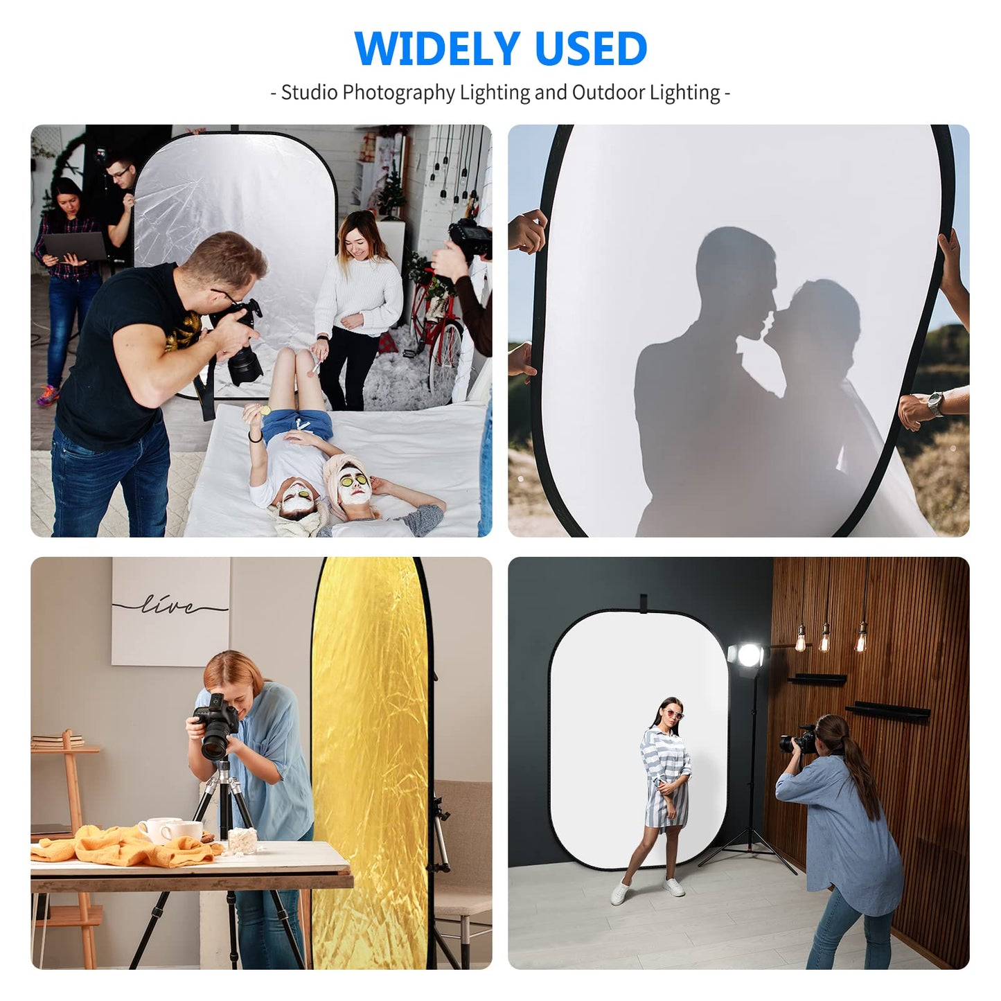 NEEWER 59"x79"/150x200cm Light Reflectors para Fotografía, Compacto 5 in 1