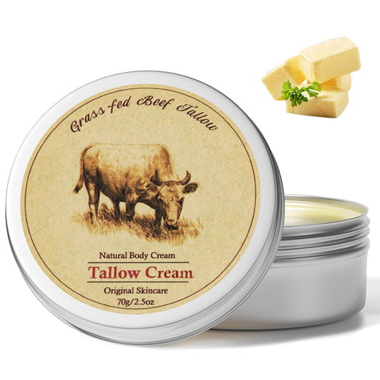 Sebo de ternera, sarga de ternera para la piel, crema de sargo y miel, bálsamo orgánico de ternera para humectante facial con miel silvestre cruda para bálsamo multiusos, loción de sarga
