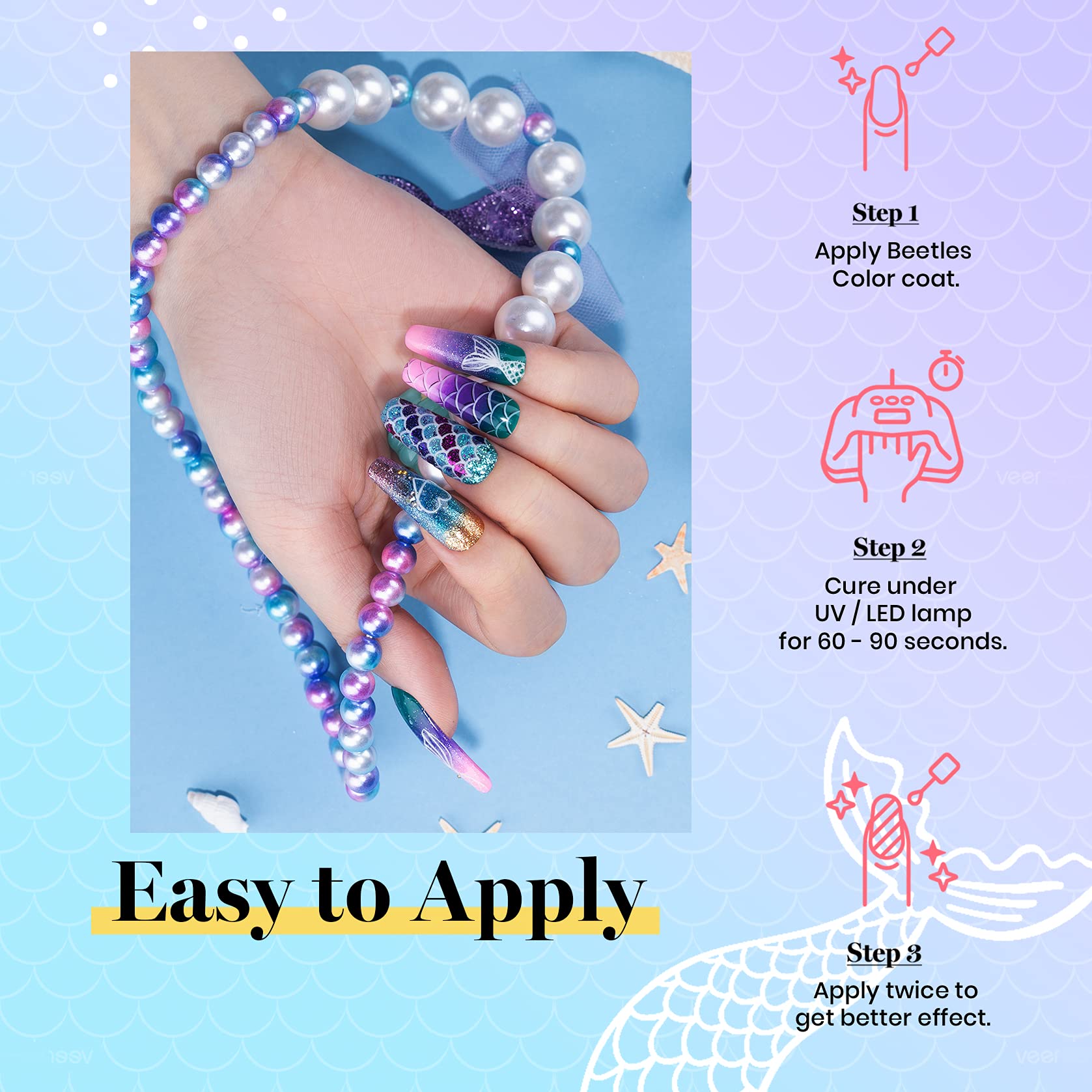 Beetles Gel Polish Nail Kit 100 ml - Colores vibrantes - Larga duración - uñas perfectas - Hecho en USA