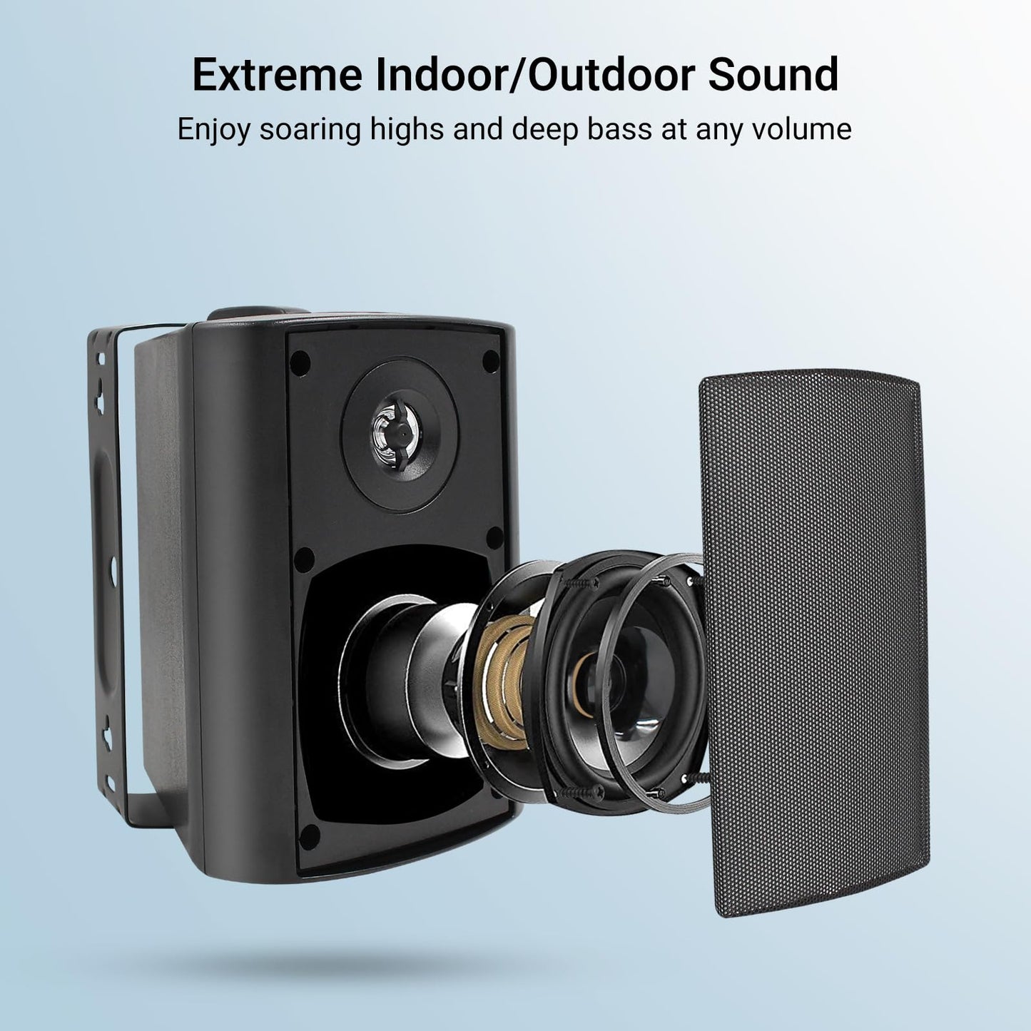 Herdio - Altavoces de Pared con Bluetooth para Exteriores e Interiores (Negro)
