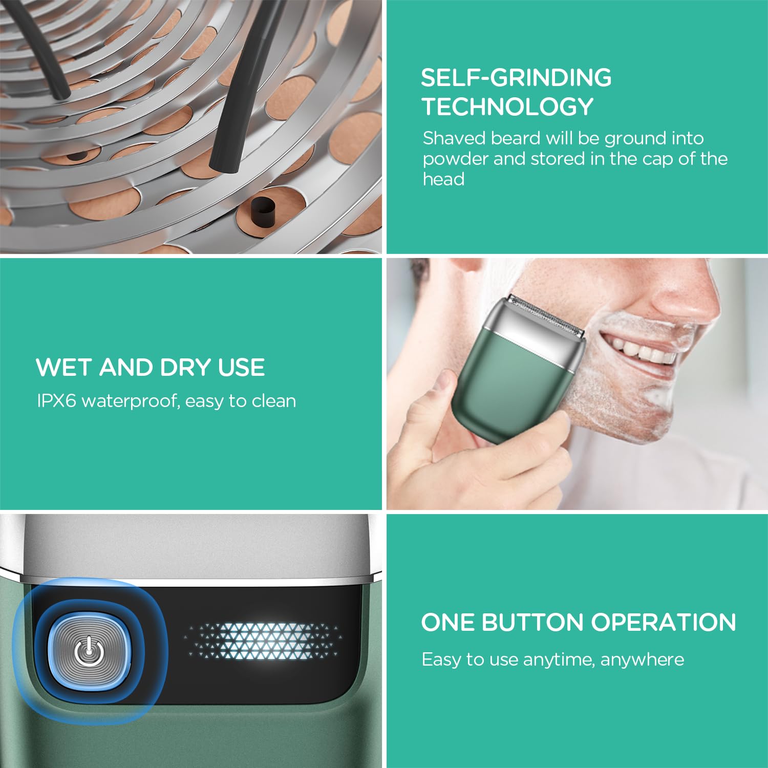 Afeitadora Eléctrica VOYOR Verde Recargable para Hombre