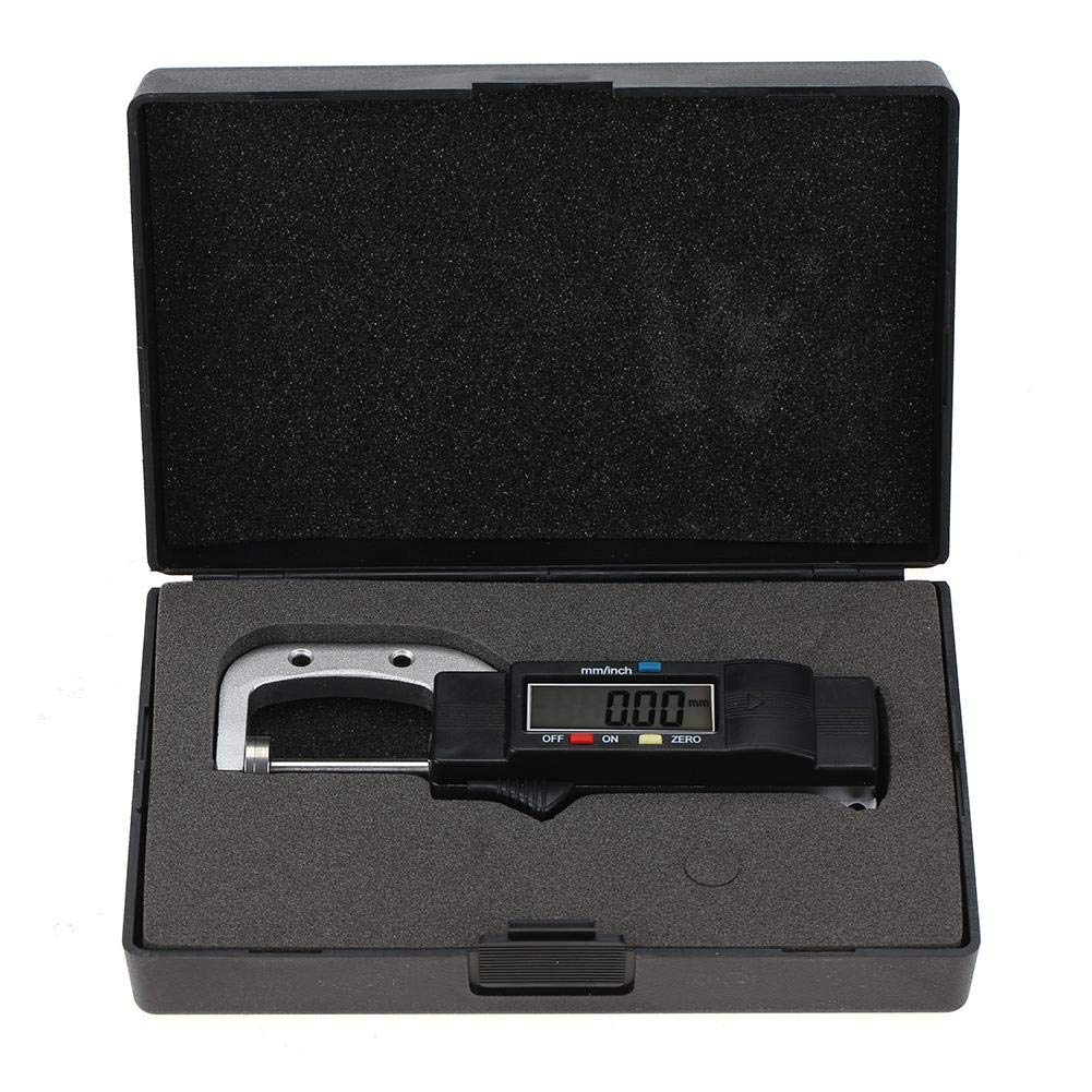 Medidor de Espesor Digital Horizontal con Pantalla LCD 0-25mm Micrómetro Calibre Portátil