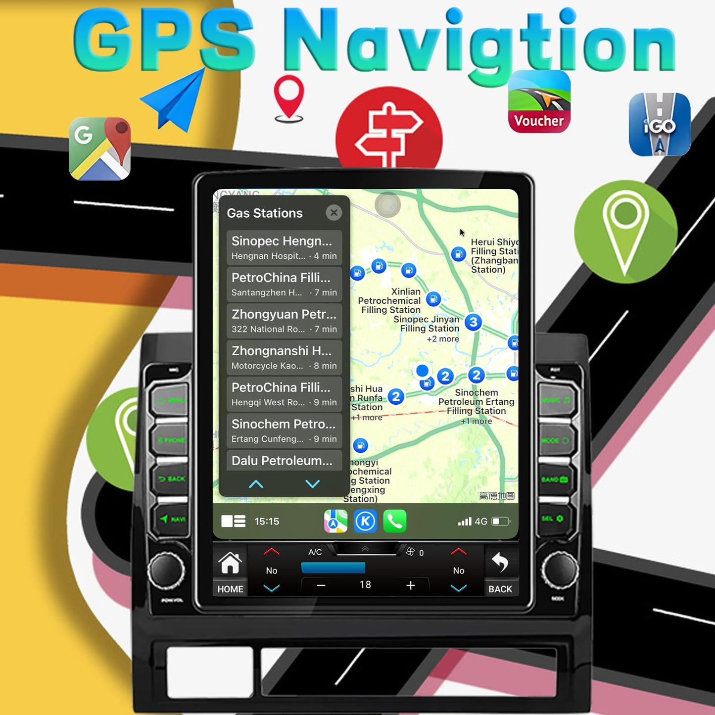 Radio estéreo de coche Android 14 para Toyota Tacoma 2005-2015 incorporada Carplay/Android Auto 9.7 pulgadas, visualización táctil IPS estilo Tesla con navegación GPS DSP Bluetooth GPS, FM WiFi +