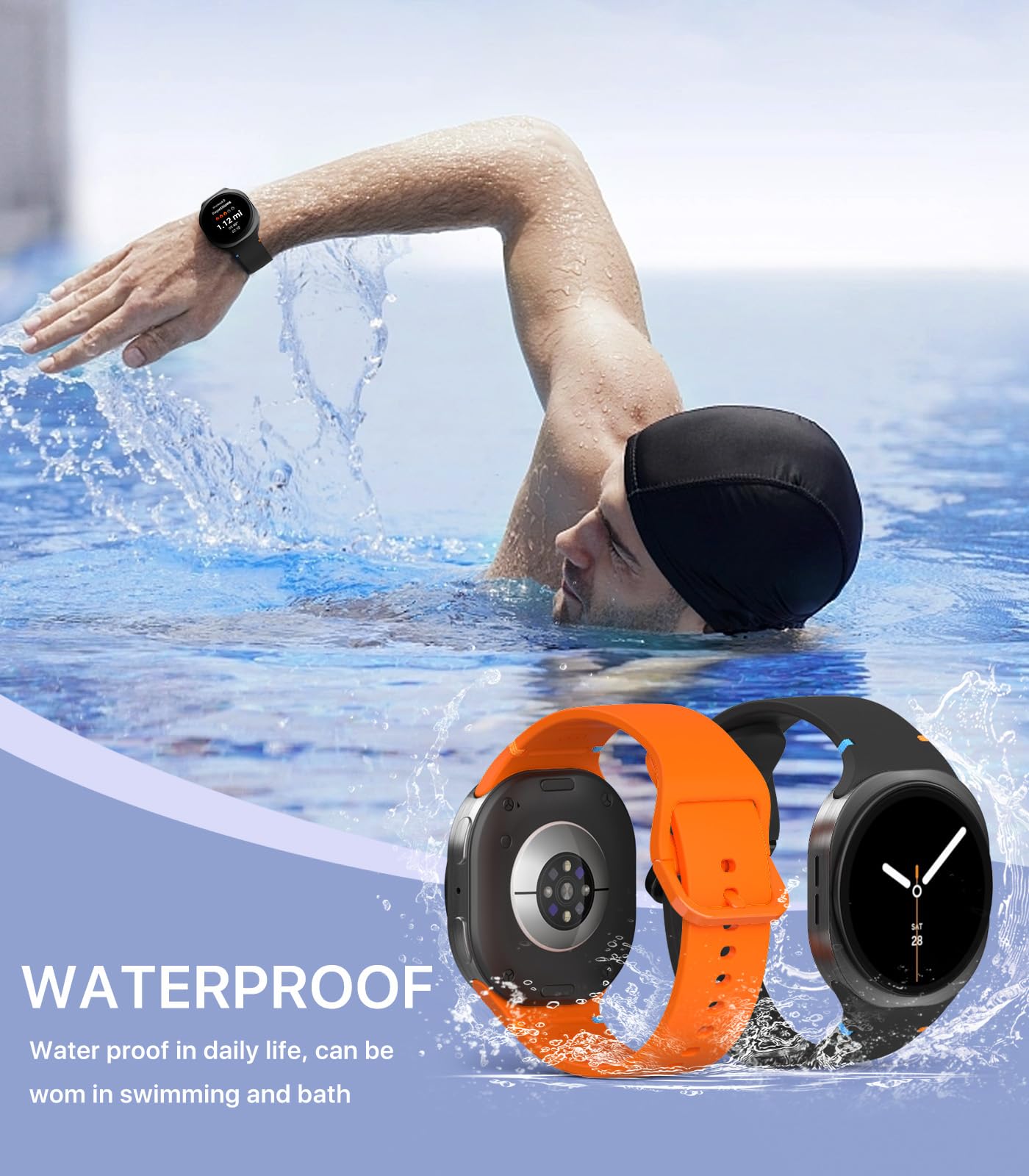 Pack de 6 Correas Deportivas TiMOVO Samsung Galaxy Watch 8 Silicone Suave para Mujer y Hombre