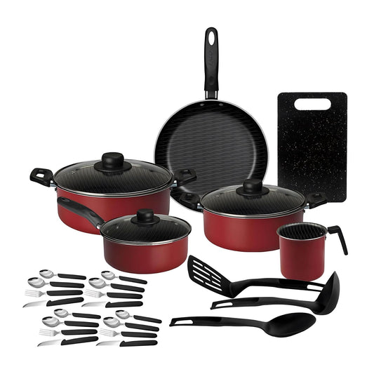 Bateria De Cocina 32 Piezas En Aluminio 902039-ROJO EKCO