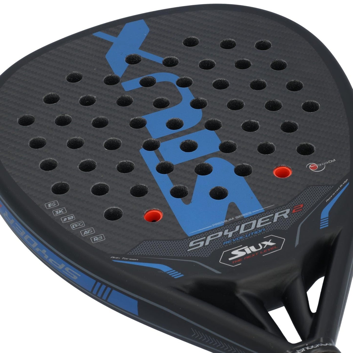 Pala de Pádel Siux Spyder 2 Revolution Attack Negra Eva Suave 3K de Gran Tamaño para Competencia Avanzada
