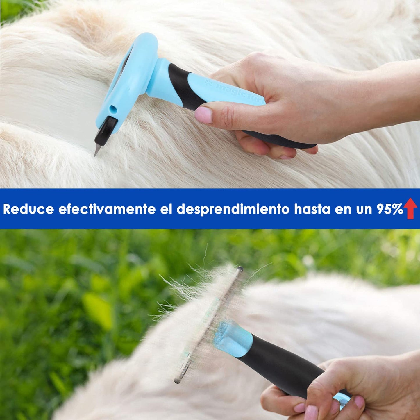 Cepillo Removedor de Pelo SlowTon para Mascotas Grandes, Eficazmente hasta un 95%