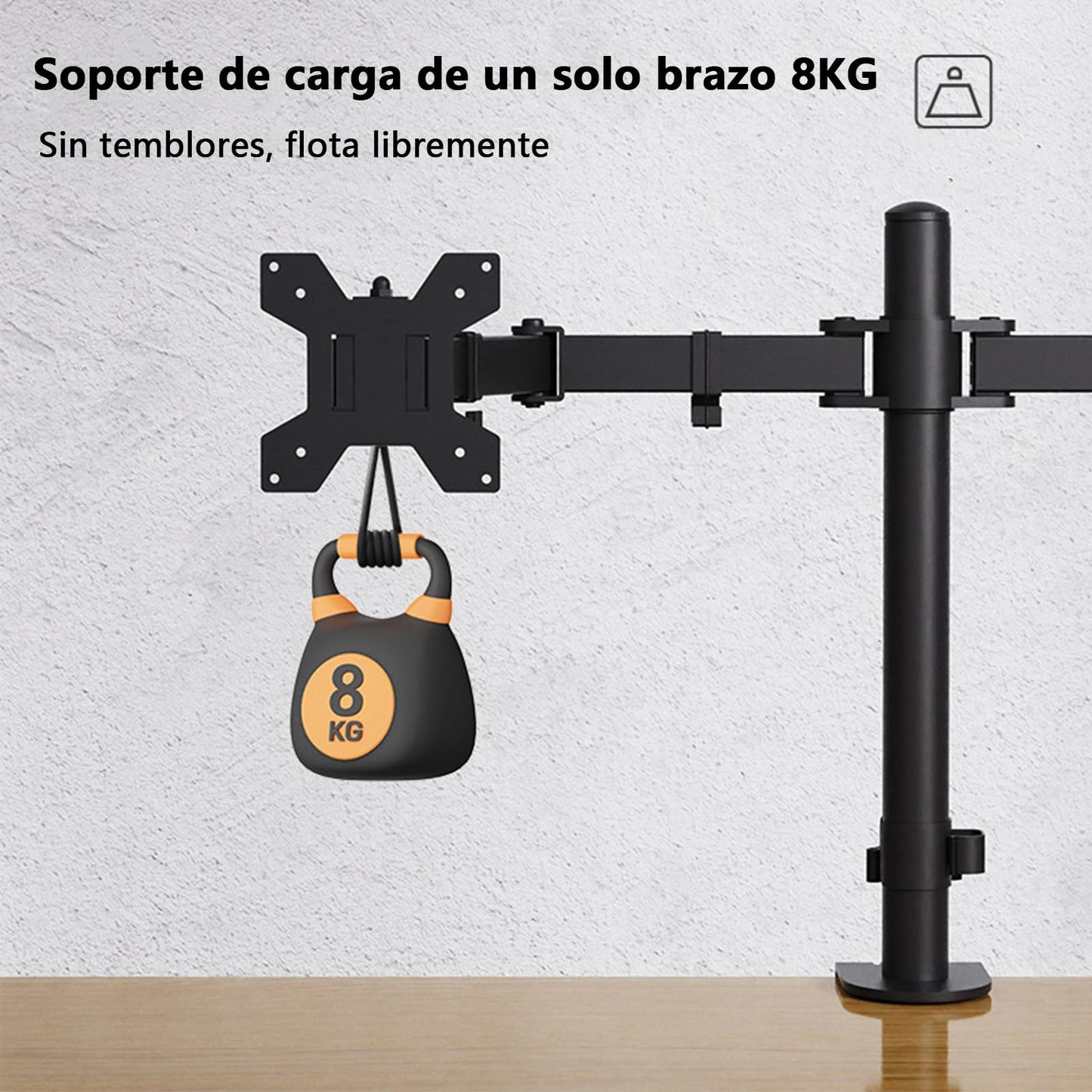 Soporte Doble Monitor VDDGRER Negro Ajustable para Pantallas hasta 27 Pulgadas 10kg
