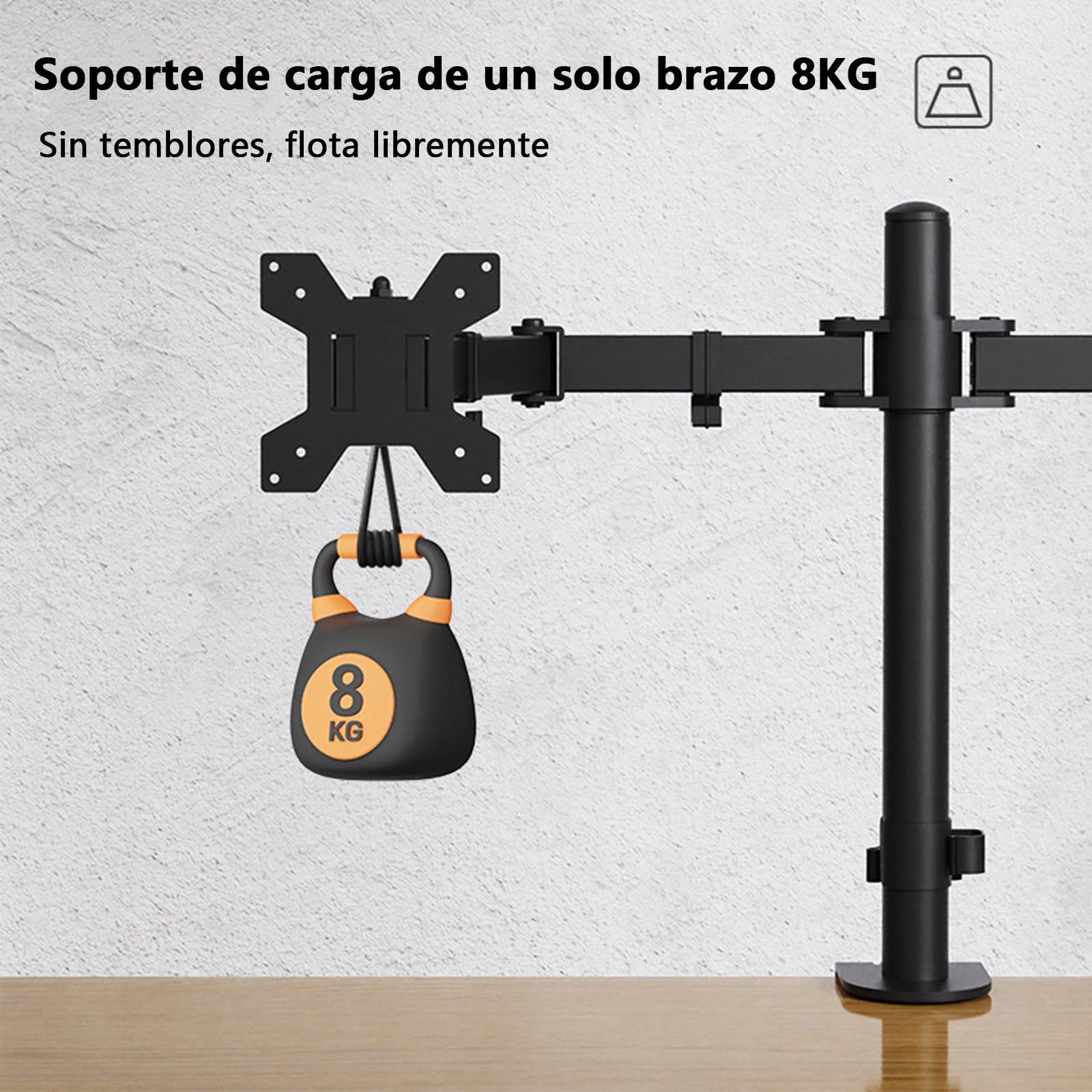 Soporte Doble Monitor VDDGRER Negro Ajustable para Pantallas hasta 27 Pulgadas 10kg