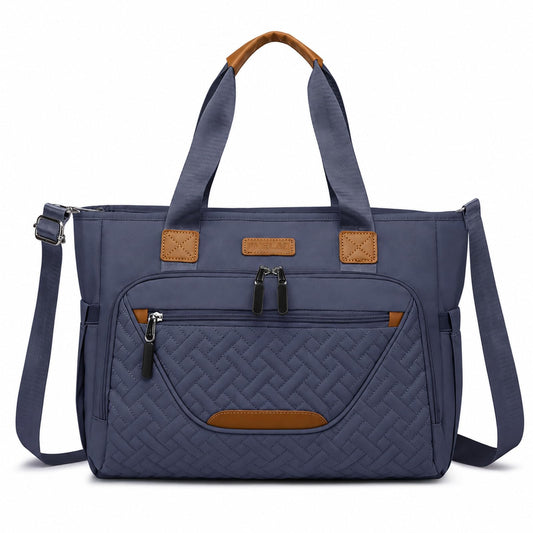 FHELAD - Bolsa de pañales cruzada 4 en 1 con compartimento para portátil de 16 pulgadas, color negro