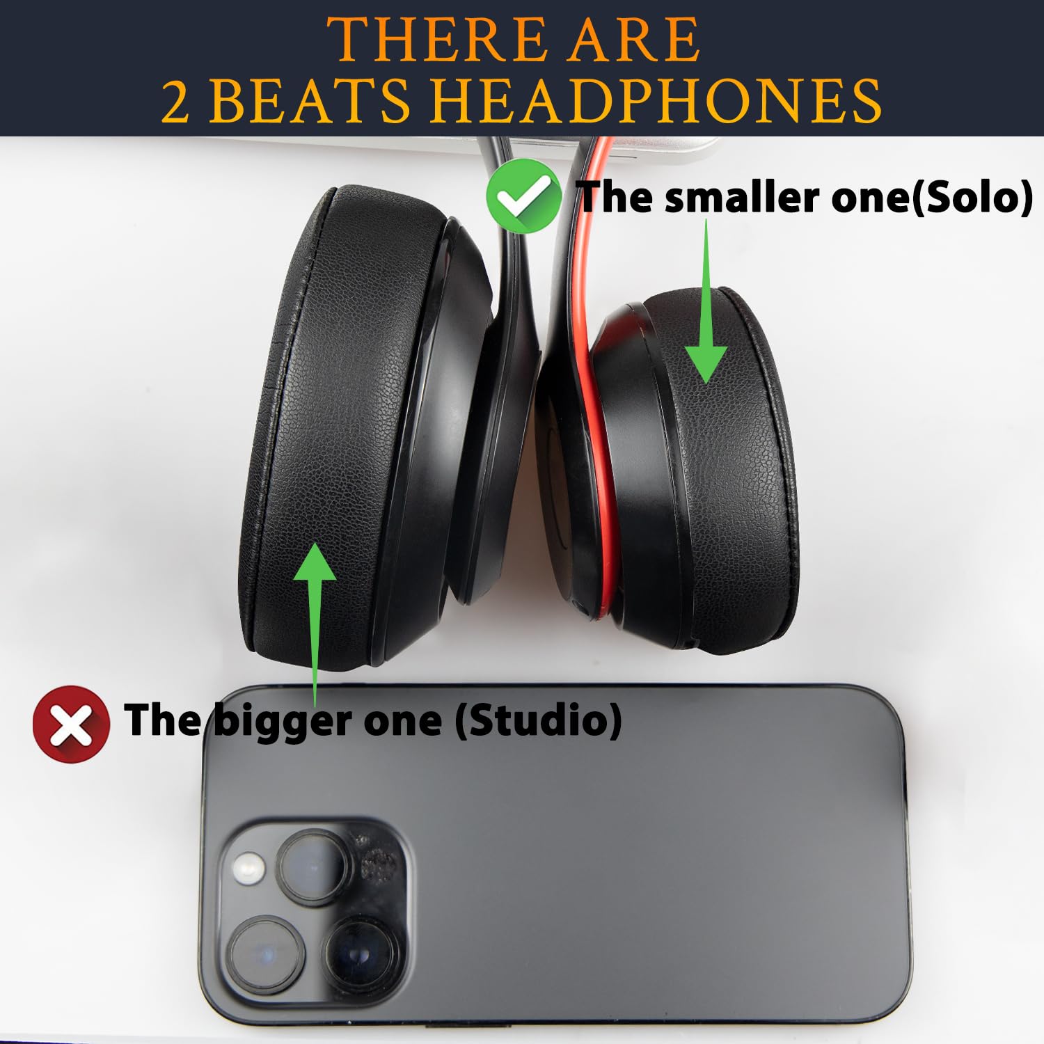 Almohadillas de Repuesto SoloWIT para Beats Solo 3 & Solo 2 Wireless Cuero de proteína Espuma de Memoria Aislamiento de Ruido