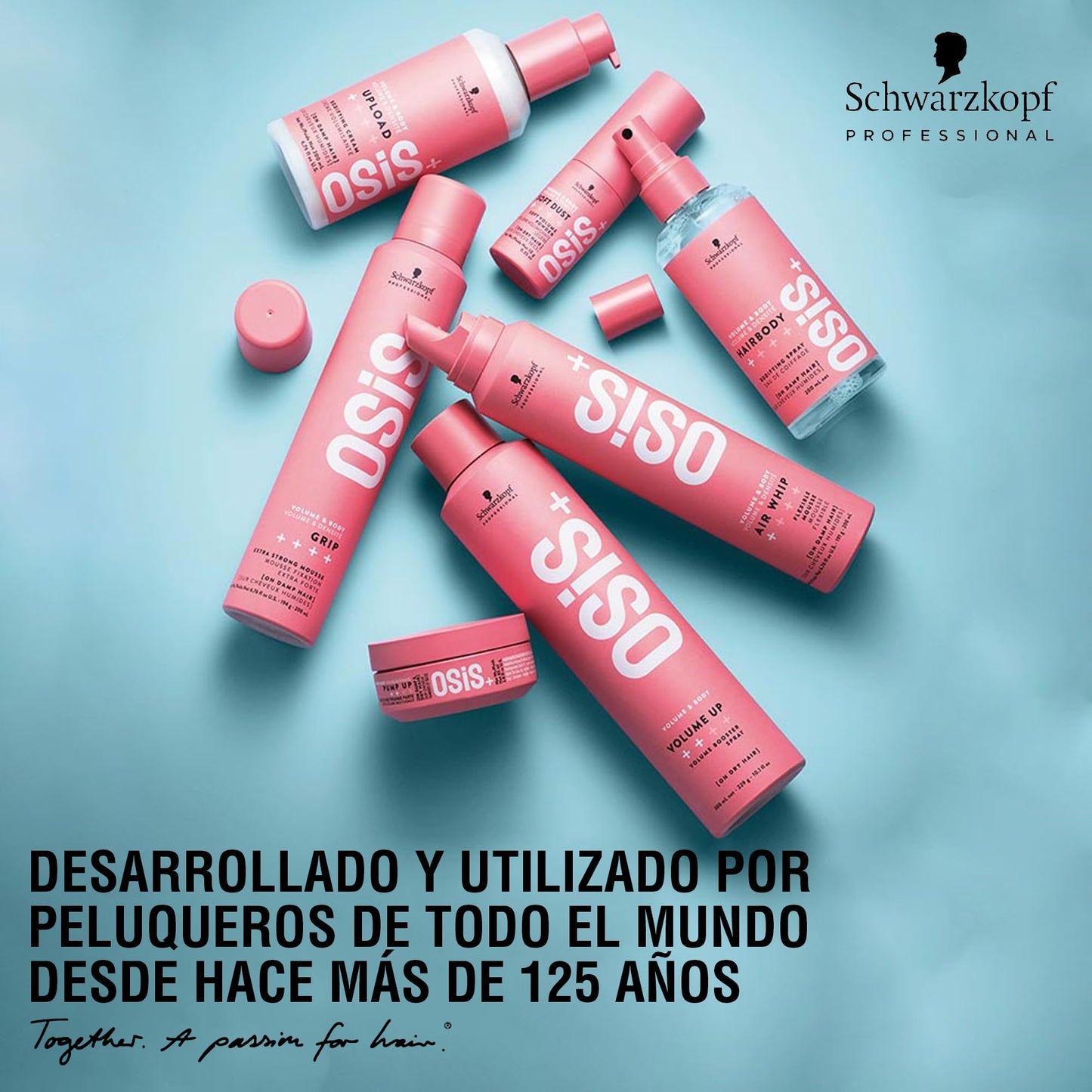 Espuma de Fijación Extrafuerte Osis Grip Natural con Protección Térmica y Control de Frizz