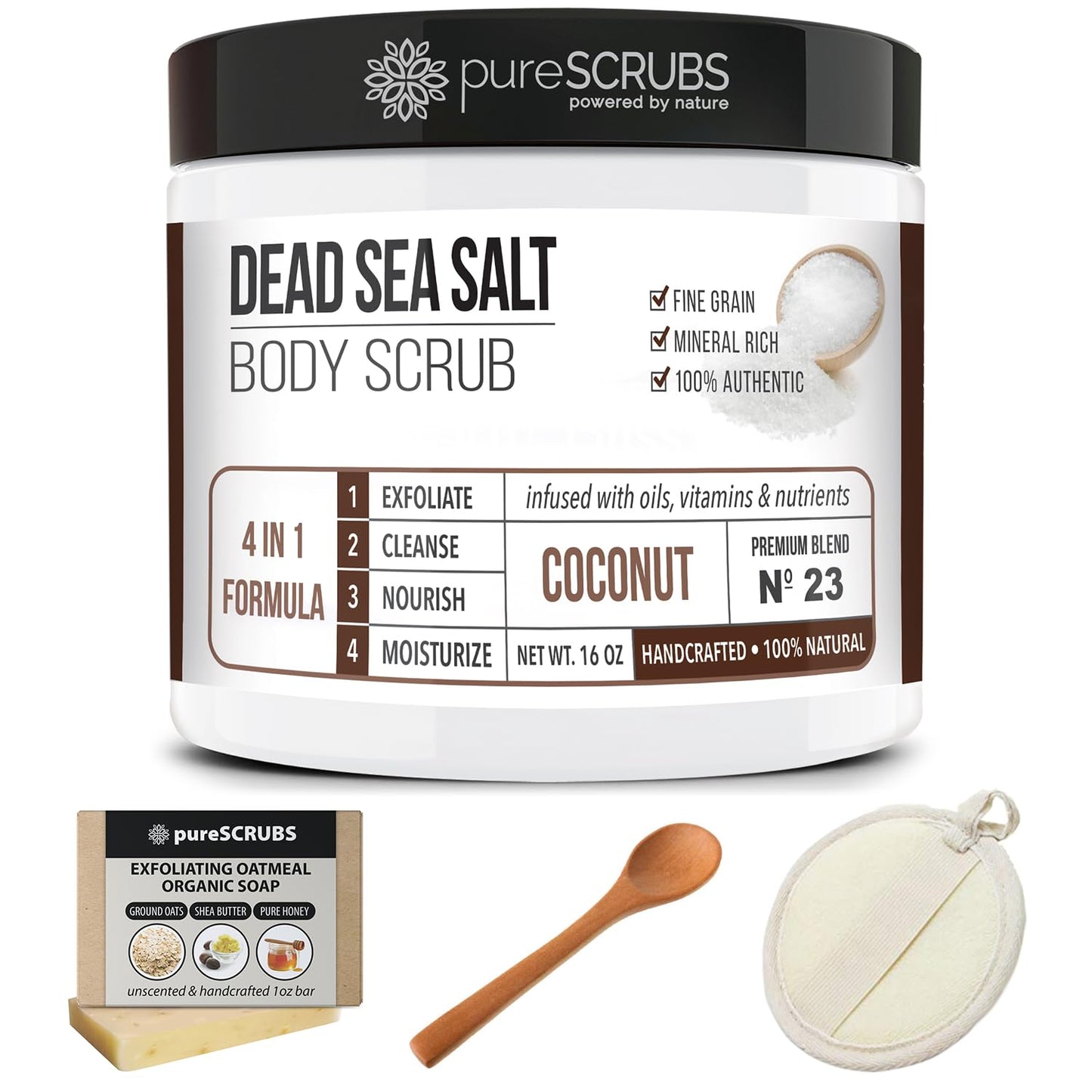 Exfoliante Corporal pureSCRUBS Cocos con Sales del Mar Muerto y Aceites Orgánicos para Mujer
