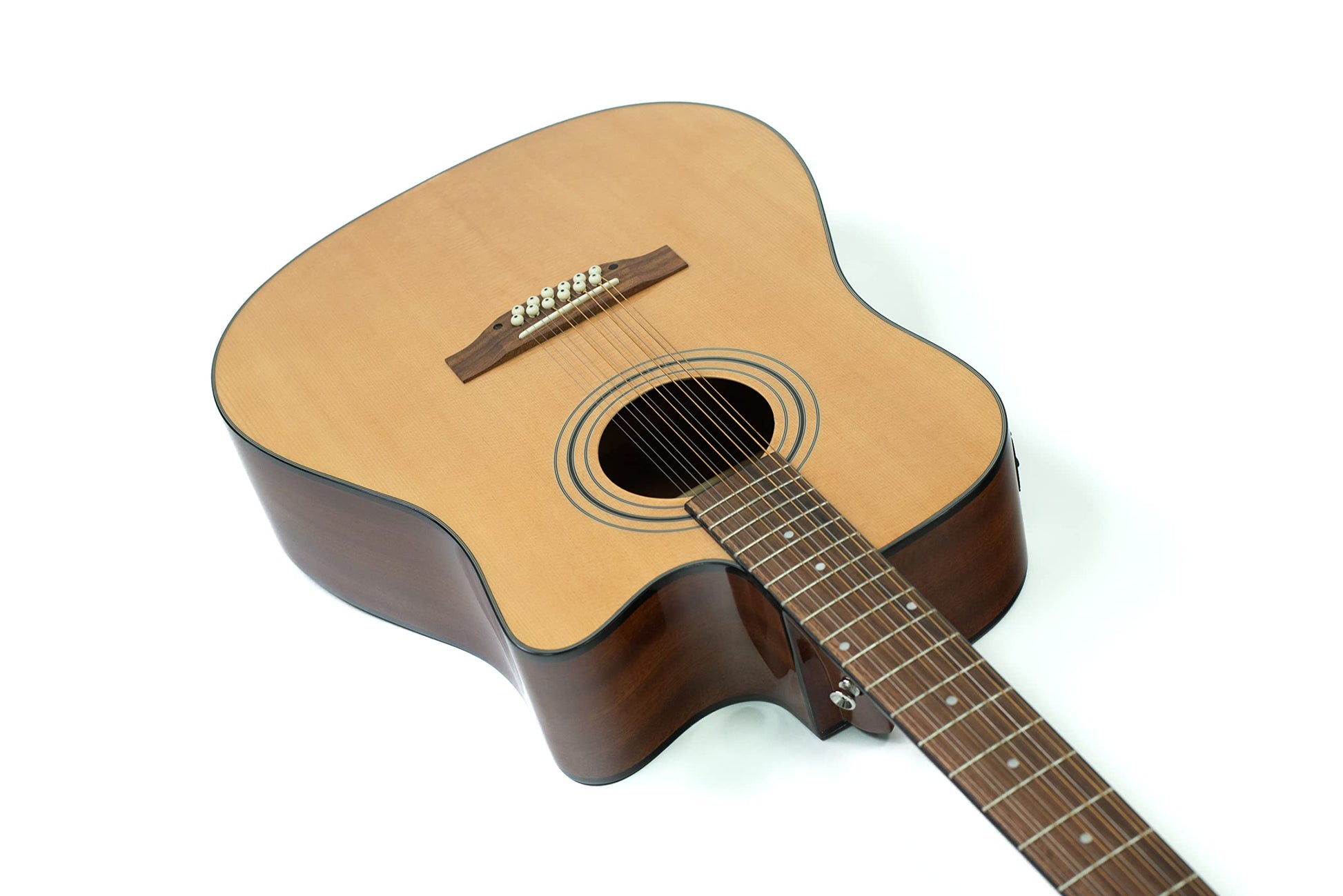 Deviser - Guitarra Electroacústica L-12x Natural 12 Cuerdas de metal, calidad de sonido, incluye funda