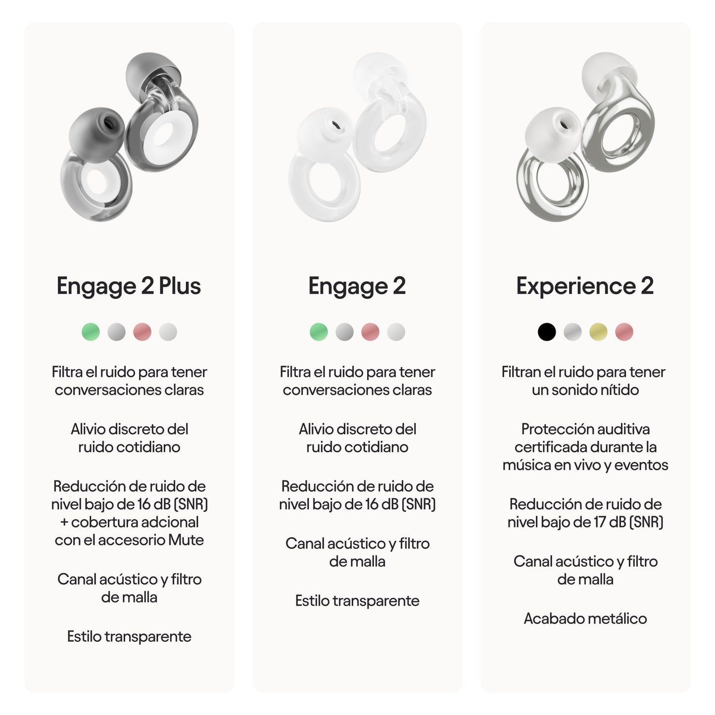 Loop Engage 2 Plus Tapones auditivos – Reducción del ruido cotidiano con voces claras para reuniones sociales, trabajo, conversaciones y para la sensibilidad al ruido – SNR16 dB + accesorio Mute