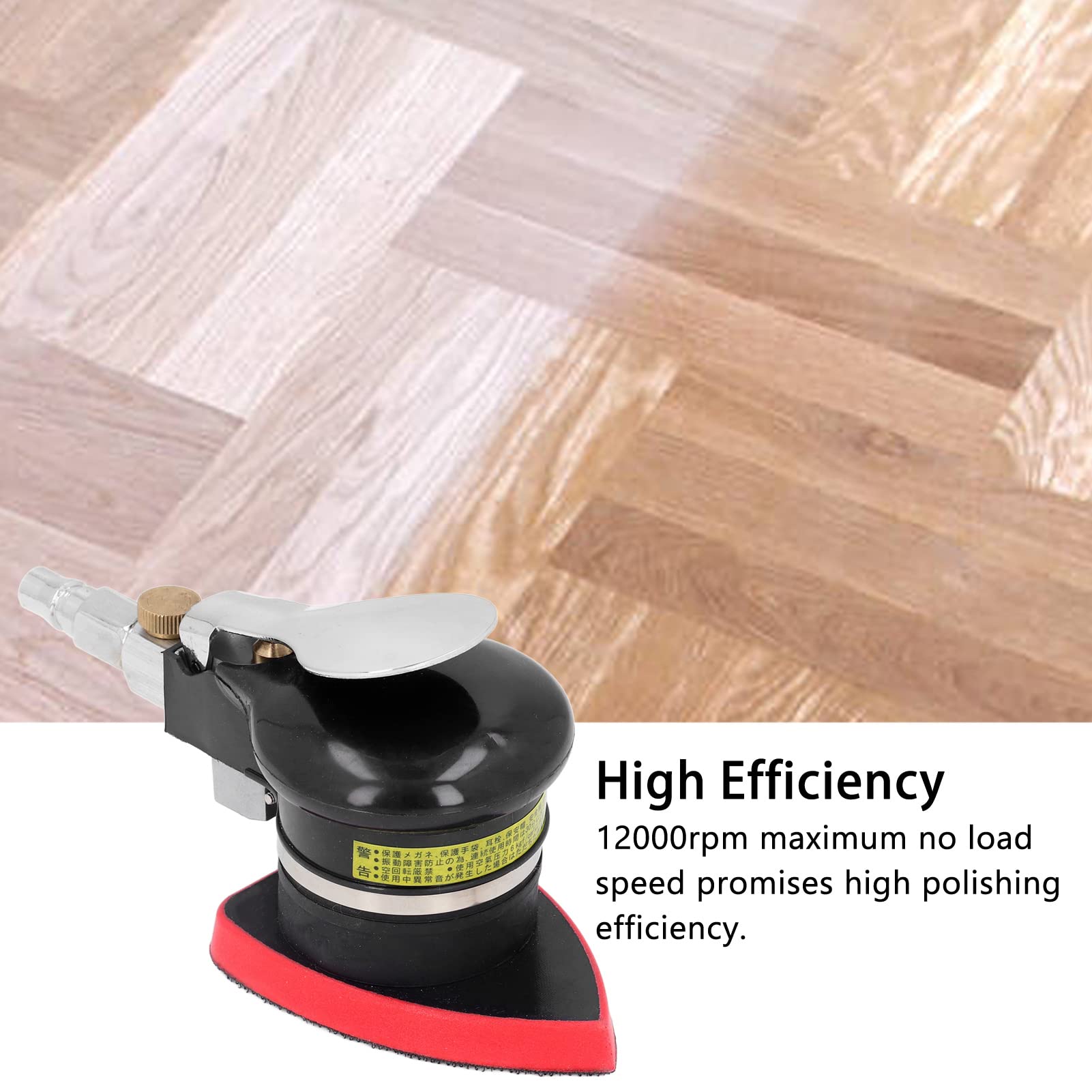 Lijadora de Aire Orbital Aleatoria, Amoladora Neumática Triangular, Mini Pulidora de Mano, Lijadoras Neumáticas de Palma para Madera, Compuestos, Metal, Trabajos de Carrocería