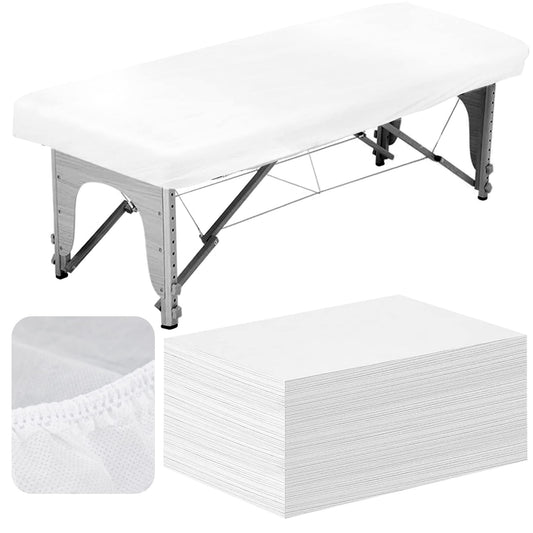 Framendino, paquete de 25 sábanas bajeras de masaje desechables blancas para salón de belleza