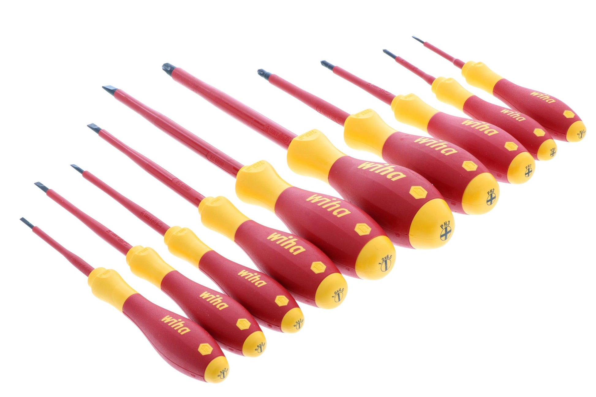 Juego de Desarmadores Wiha 32093 Rojos Aislados a 1,000V Planos y Cruz