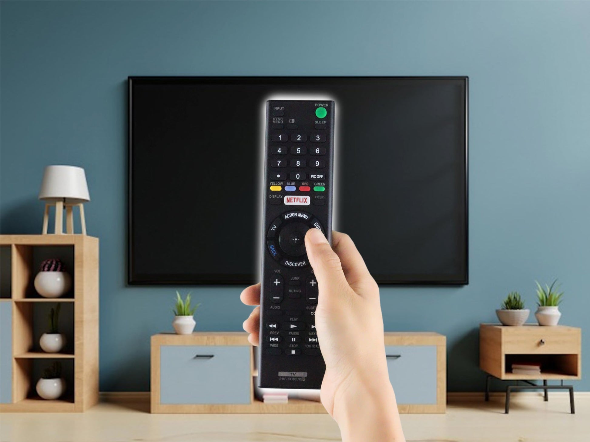 Control Remoto Sony RMF-TX100U Smart TV con botón para Netflix y Google Play…