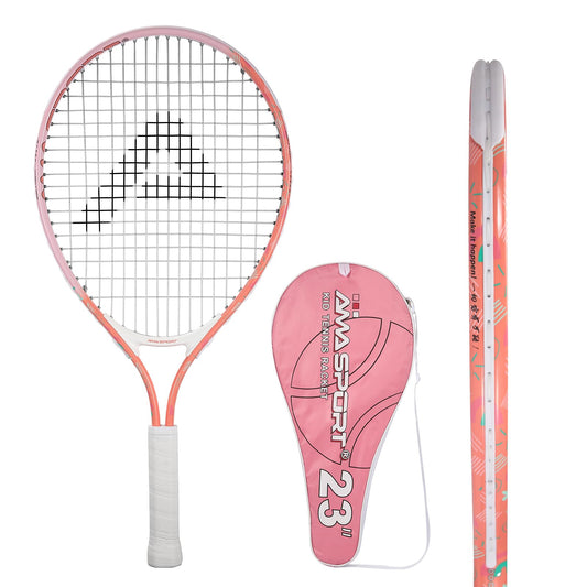AMA SPORT - Raqueta de tenis para niños pequeños de 17 a 25 pulgadas para niñas y niños, raquetas de tenis de 4 colores para niños de 2 a 12 años con correa de hombro de nailon 420D