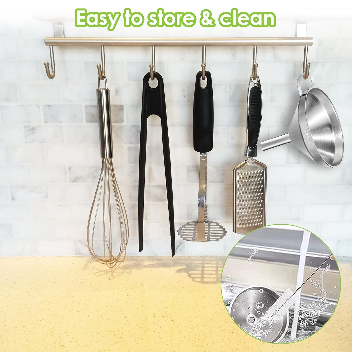 Embudo de Cocina de Acero Inoxidable Metálico con Colador 4.3 Pulgadas