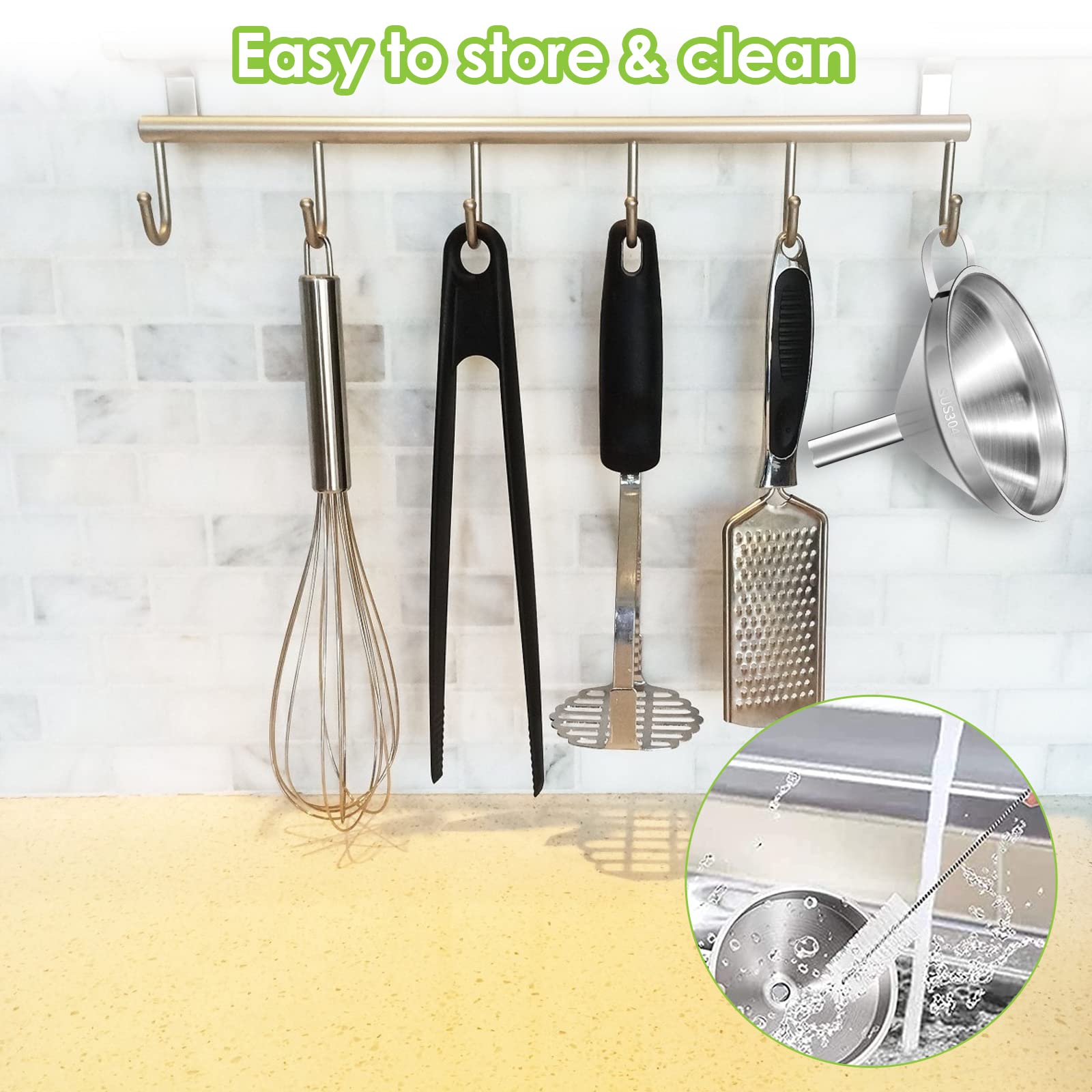 Embudo de Cocina de Acero Inoxidable Metálico con Colador 4.3 Pulgadas