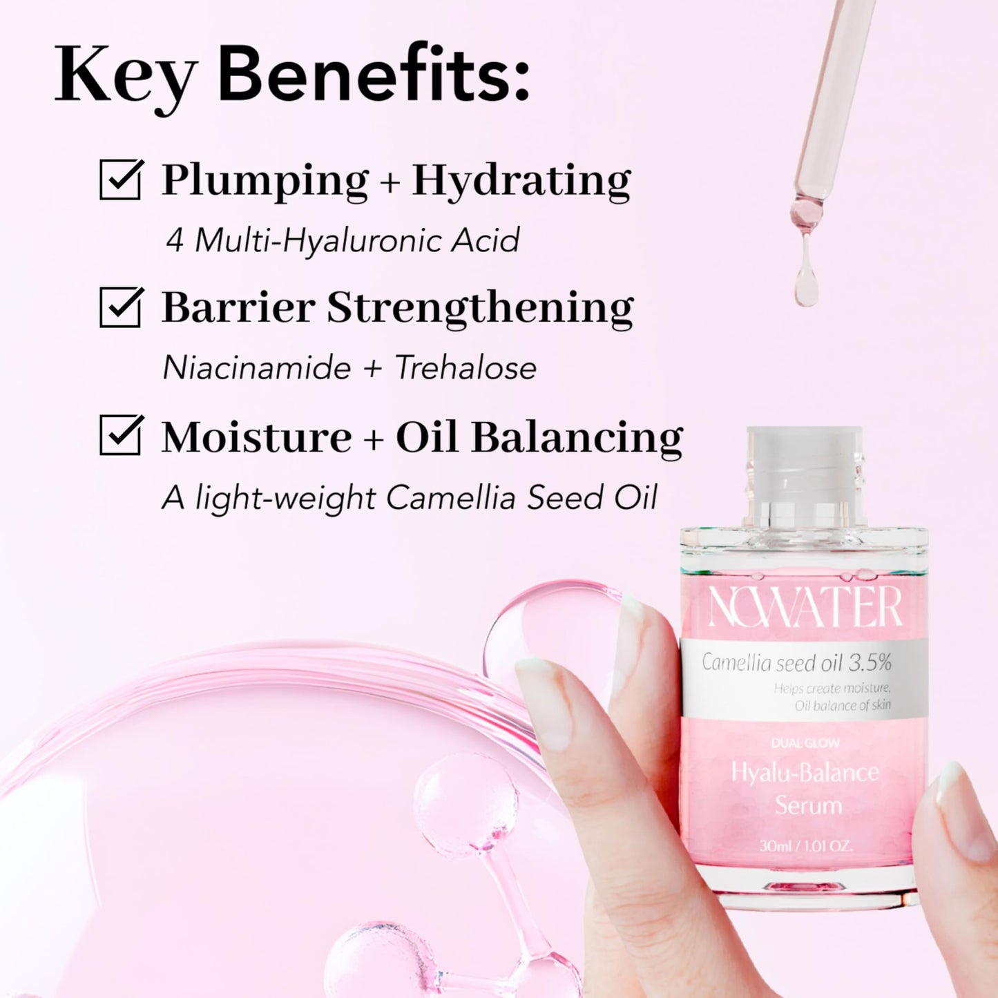 Suero Dual Glow Hyalu balance | Suero con ácido hialurónico | Equilibrio perfecto de humectación y grasa para una piel de cristal | Cuidado de la piel coreano para el rostro (1.01 fl.oz)