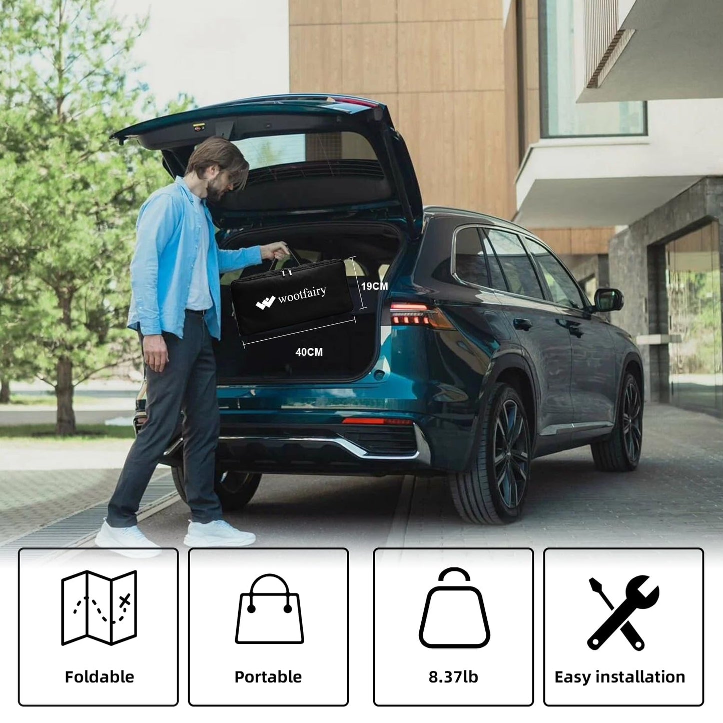 Wootfairy - visualización de proyección portátil y plegable de 120 pulgadas para interiores y exteriores, 16:9 4K HD trasera frontal sin arrugas con bolsa de transporte para cine en casa, patio