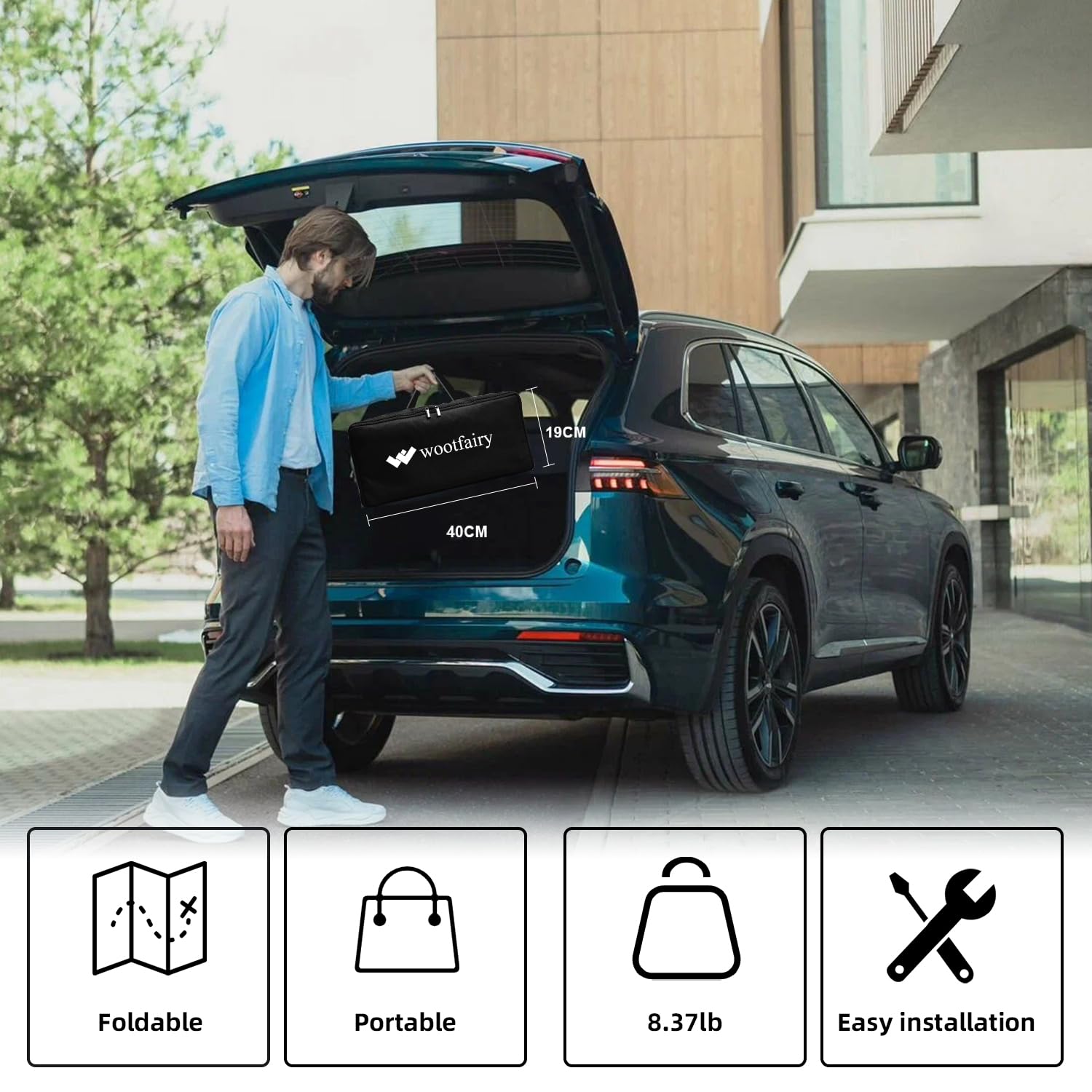 Wootfairy - visualización de proyección portátil y plegable de 120 pulgadas para interiores y exteriores, 16:9 4K HD trasera frontal sin arrugas con bolsa de transporte para cine en casa, patio