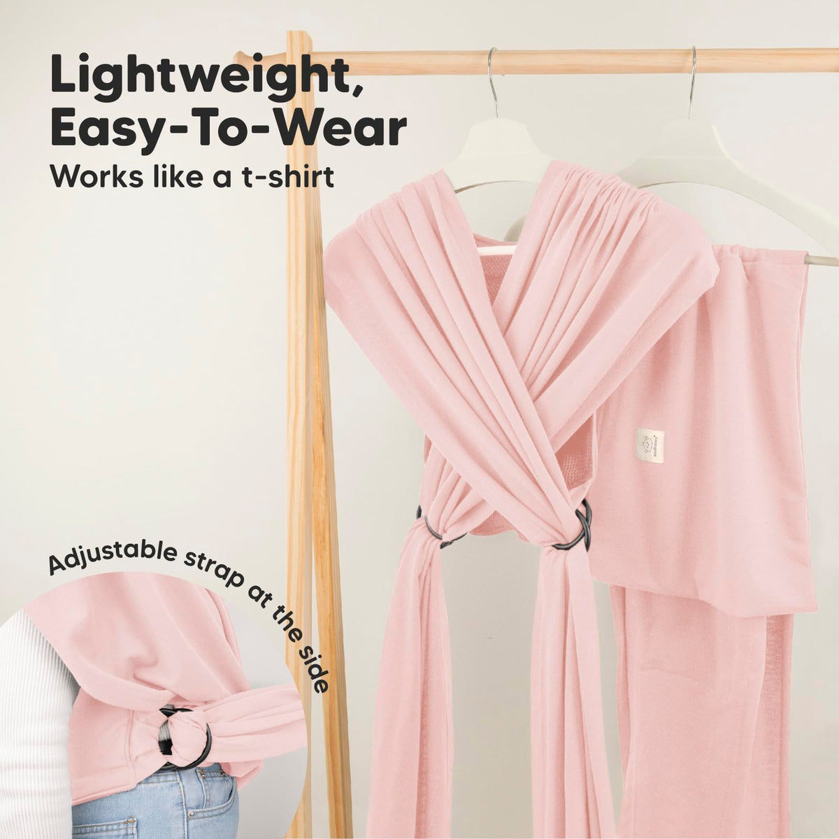 KeaBabies Baby Wrap Carrier - Correa para bebé, D-Lite (rosa sucio)