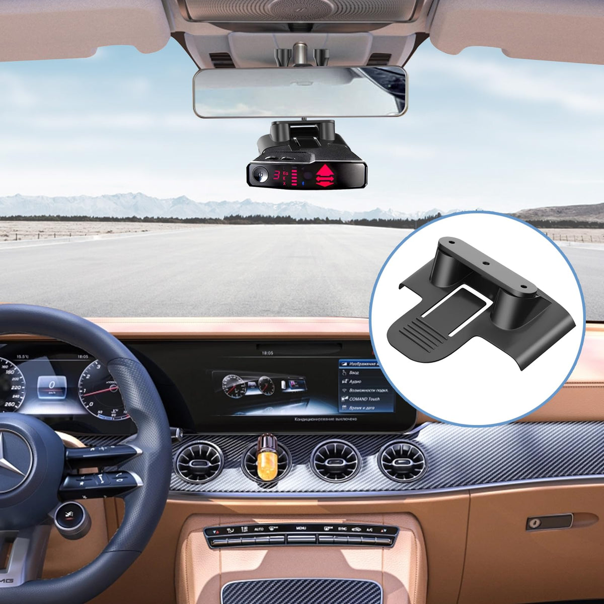 Soporte para Detector de Radar de Coche para Barra de Espejo Retrovisor
