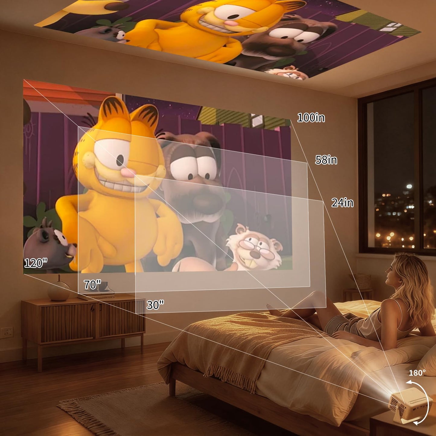 YOTON Mini Proyector Portátil, 1080P Full HD Soporta, Compatible con iOS/Android/Laptop, Regalo para Niños, Proyector de Video Y3 Compatible con TV Stick/HDMI/USB/PS4/Xbox [Control Remoto Incluido]