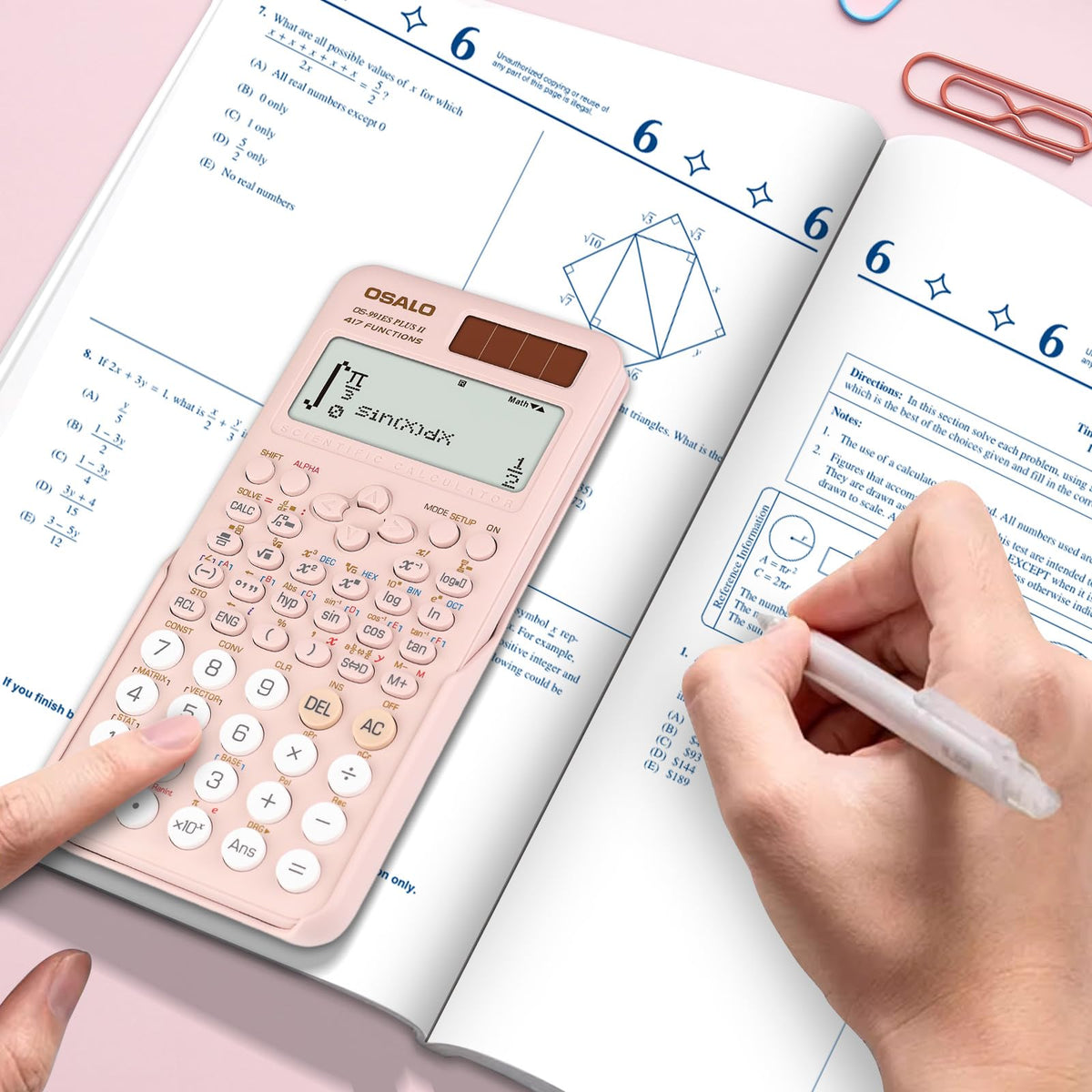 Calculadora Científica pendancy Rosa 417 Funciones Pantalla de 2 Líneas 12 Dígitos 991es Plus 2 para Estudiantes y Universitarios