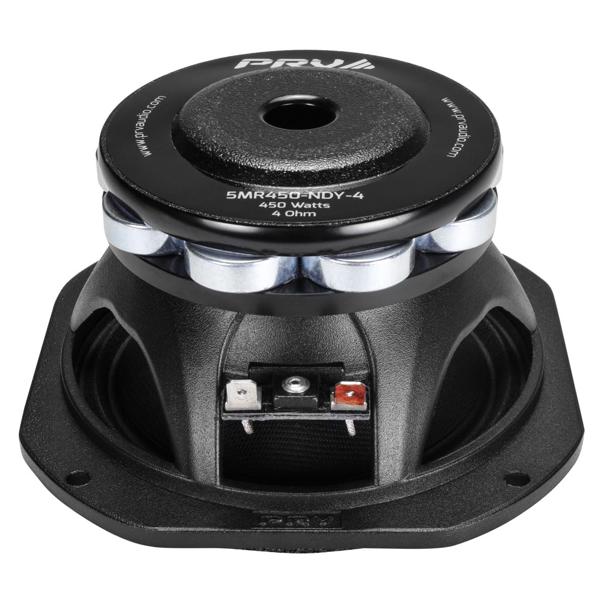 PRV AUDIO 5MR450-NDY-4, Altavoz de Rango Medio de 5 Pulgadas, imán de neodimio de Gama Alta, 4 ohmios, 450 vatios, Altavoz de Audio Profesional (Individual)