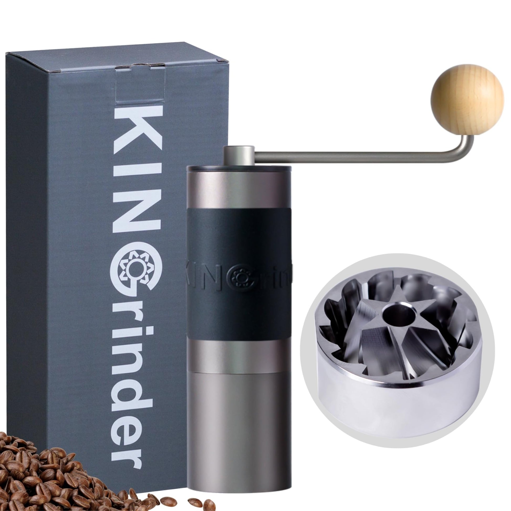 Molinillo de Café Manual KINGrinder K1 Acero Inoxidable y Aluminio para Prensa Francesa, Goteo, Espresso