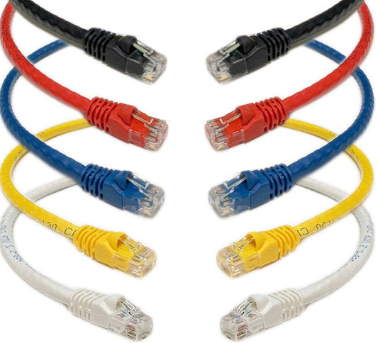 Cable Ethernet RJ45 Cat6 Snagless Corto iMBAPrice Multicolor 0.5 Pies Paquete de 5