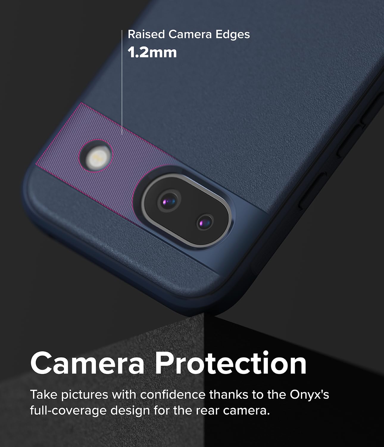 Funda Ringke Onyx Navy Anti Huella Dactilar Antideslizante TPU para Google Pixel 8a