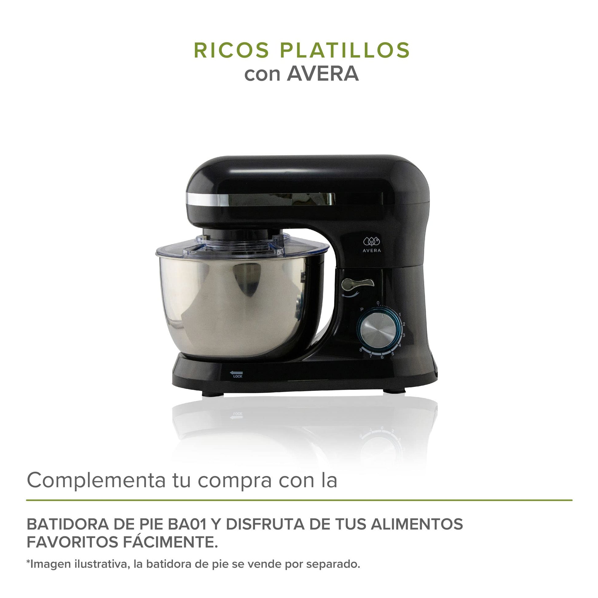 AVERA Procesador de Alimentos de Vidrio, (Pica, Licua, Ideal para Puré y Mezclar una Gran Variedad de Alimentos en Instantes) Food Processor Color Negro, PA02