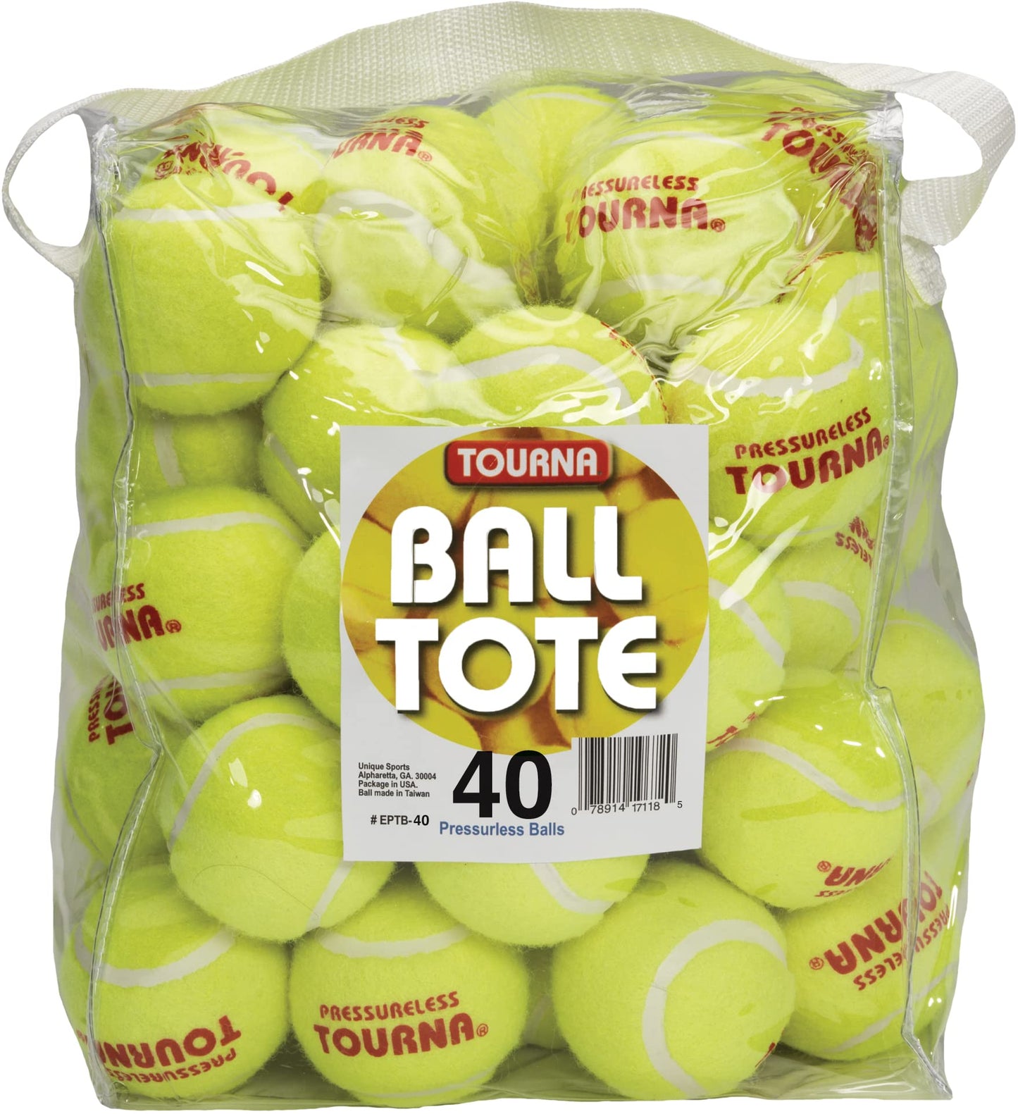 Pelotas de Tenis Tourna Amarillo sin Presión con Bolsa de Vinilo