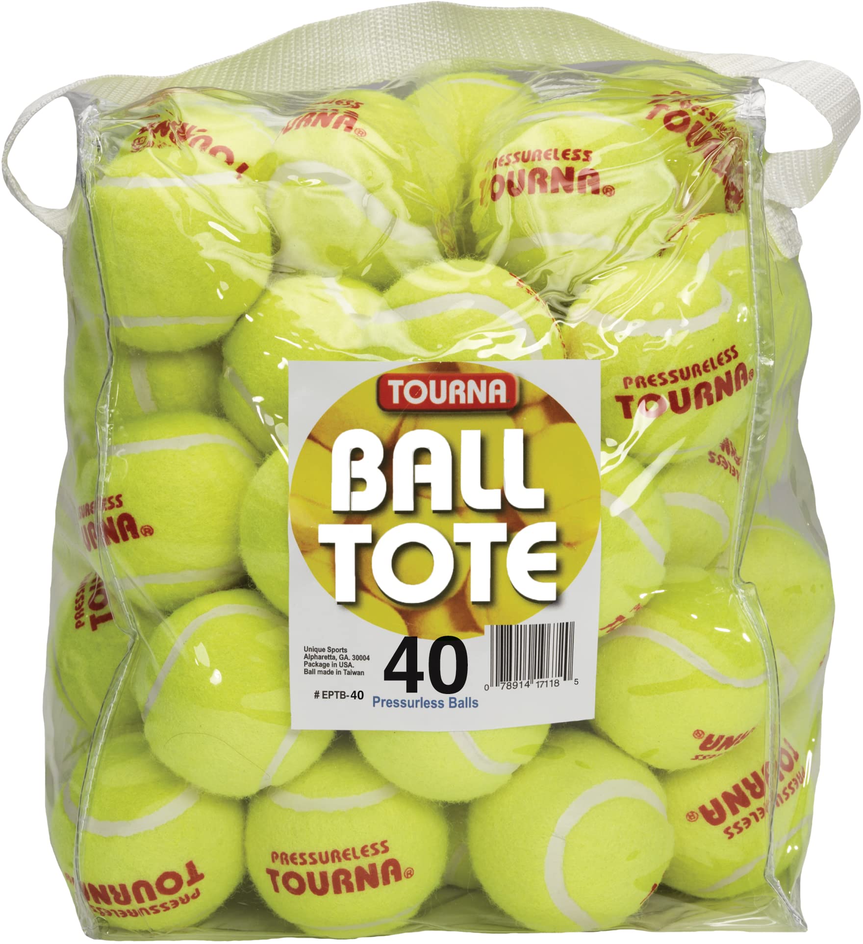 Pelotas de Tenis Tourna Amarillo sin Presión con Bolsa de Vinilo