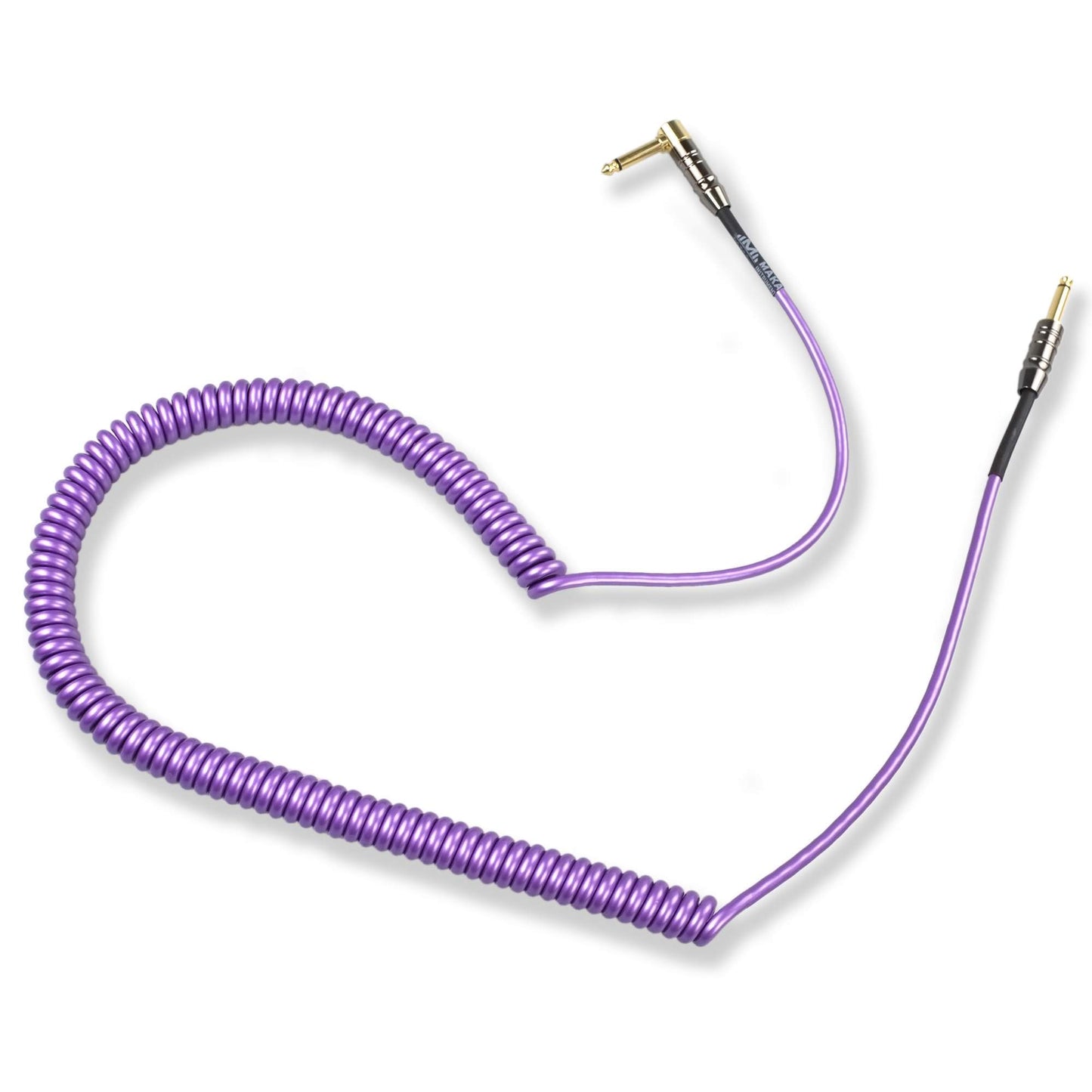 M MAKA - Cable de guitarra premium de 20 pies, espiral rizado, 1/4 pulgadas recto a ángulo recto, compatible con guitarra eléctrica y bajo, morado