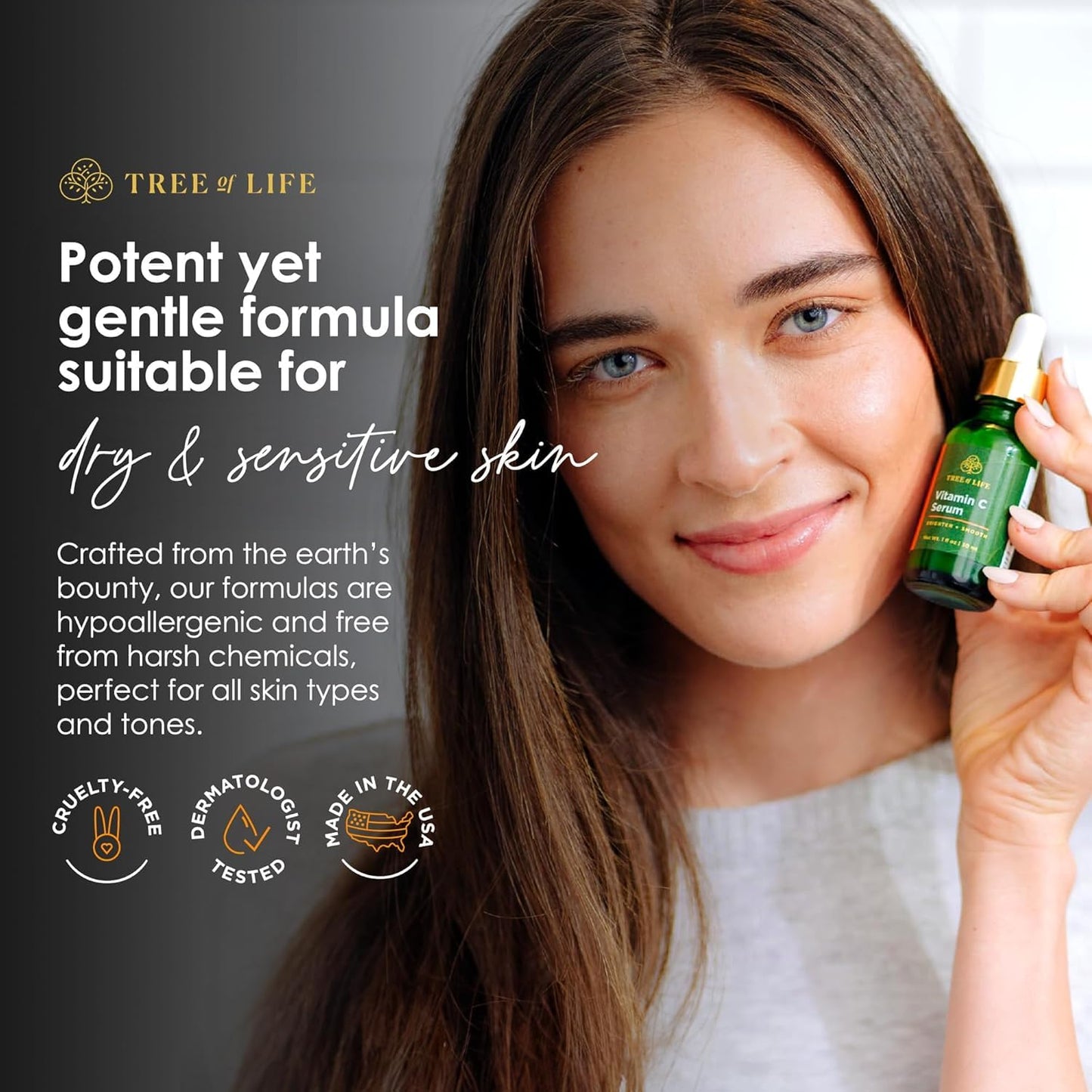 ToLB Vitamin C Serum for Face with Hyaluronic Acid - Anti Aging Anti Wrinkle Facial Serum with Natural Ingredients - Paraben Free, Vegan - Best Vitamin C with Hyaluronic Acid Serum for Skin - 1 fl oz