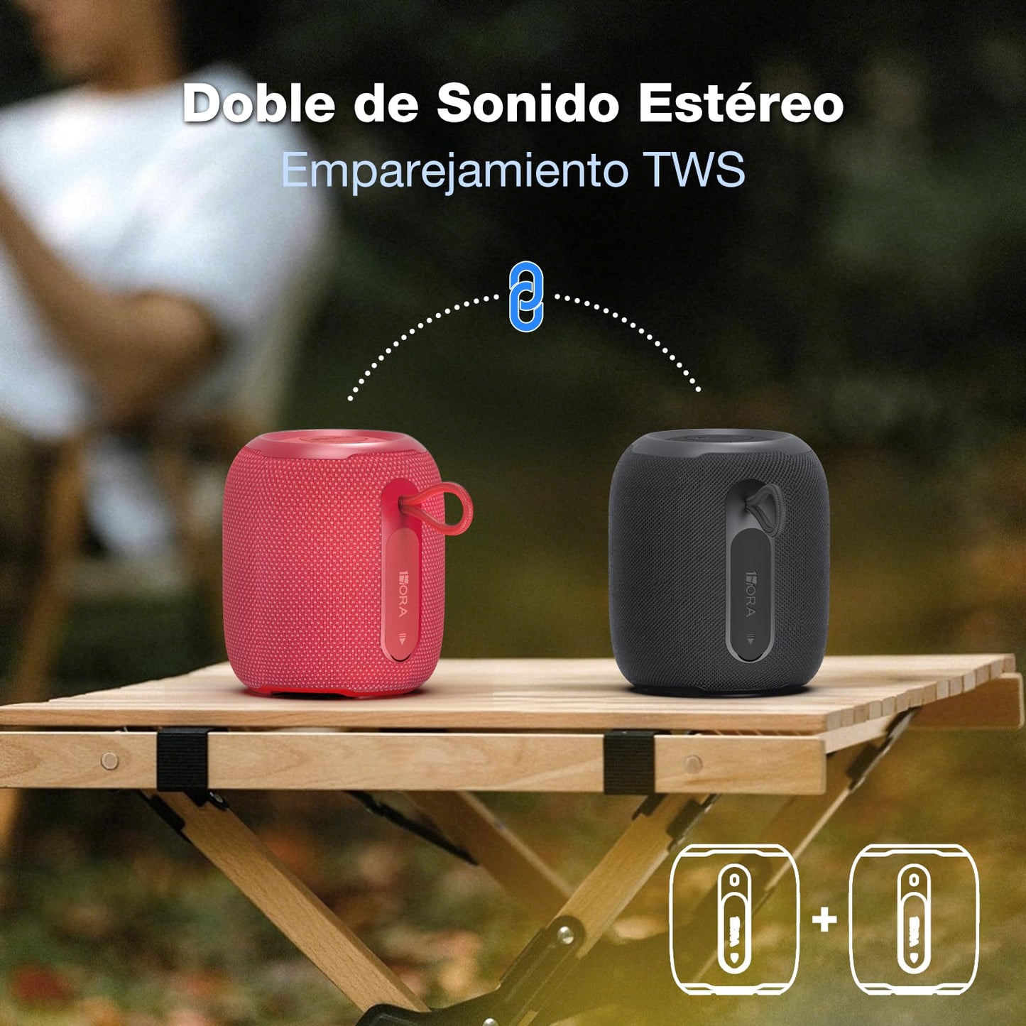 Bocina Bluetooth 5.3 5W Mini Portátil Negro con Radio FM y Función AUX/USB/TF