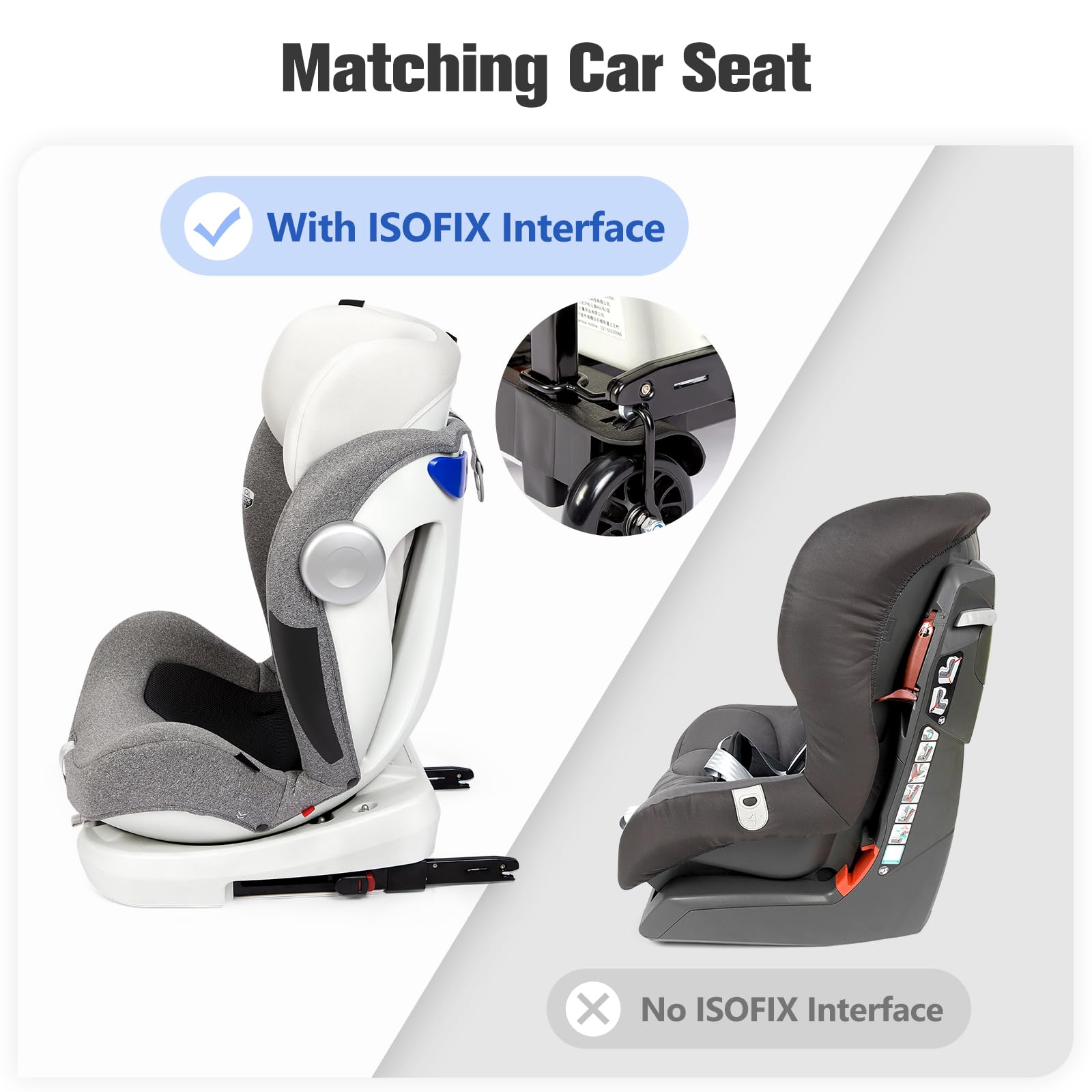 KEDSUM - Carrito de viaje para asiento de coche, compacto y ligero para aeropuerto, silla de paseo portátil de construcción sólida para aeropuertos, carro de mano plegable para bebé, elevador