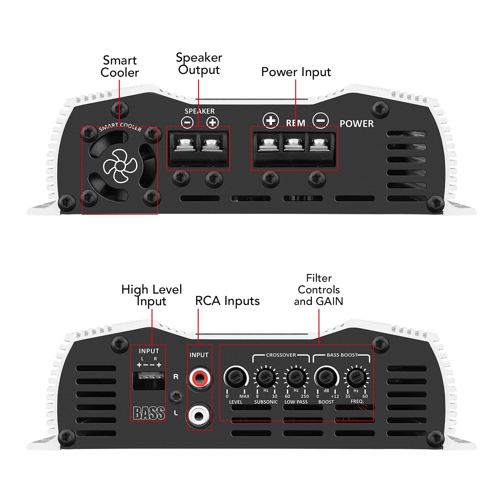 Amplificador Monobloque Taramps Bass 800 2 Ohmios 800 Vatios Rms para Carro
